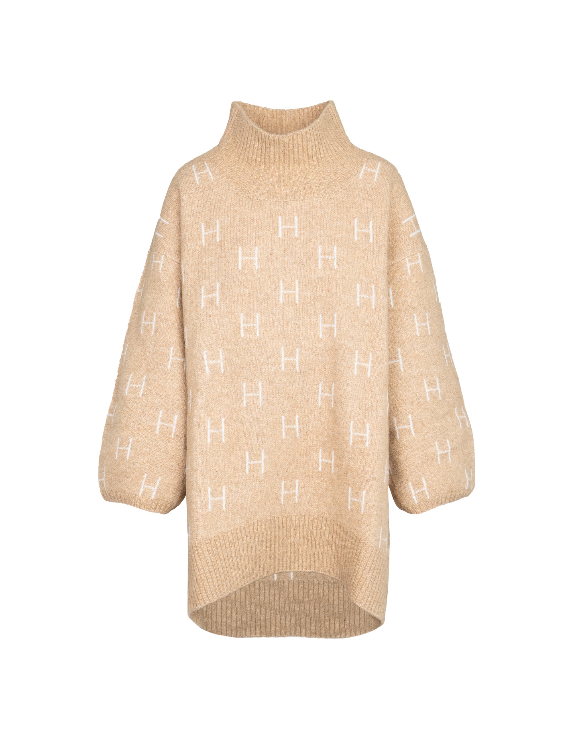 FAM Sweater Long in Light Beige Pullover Hést