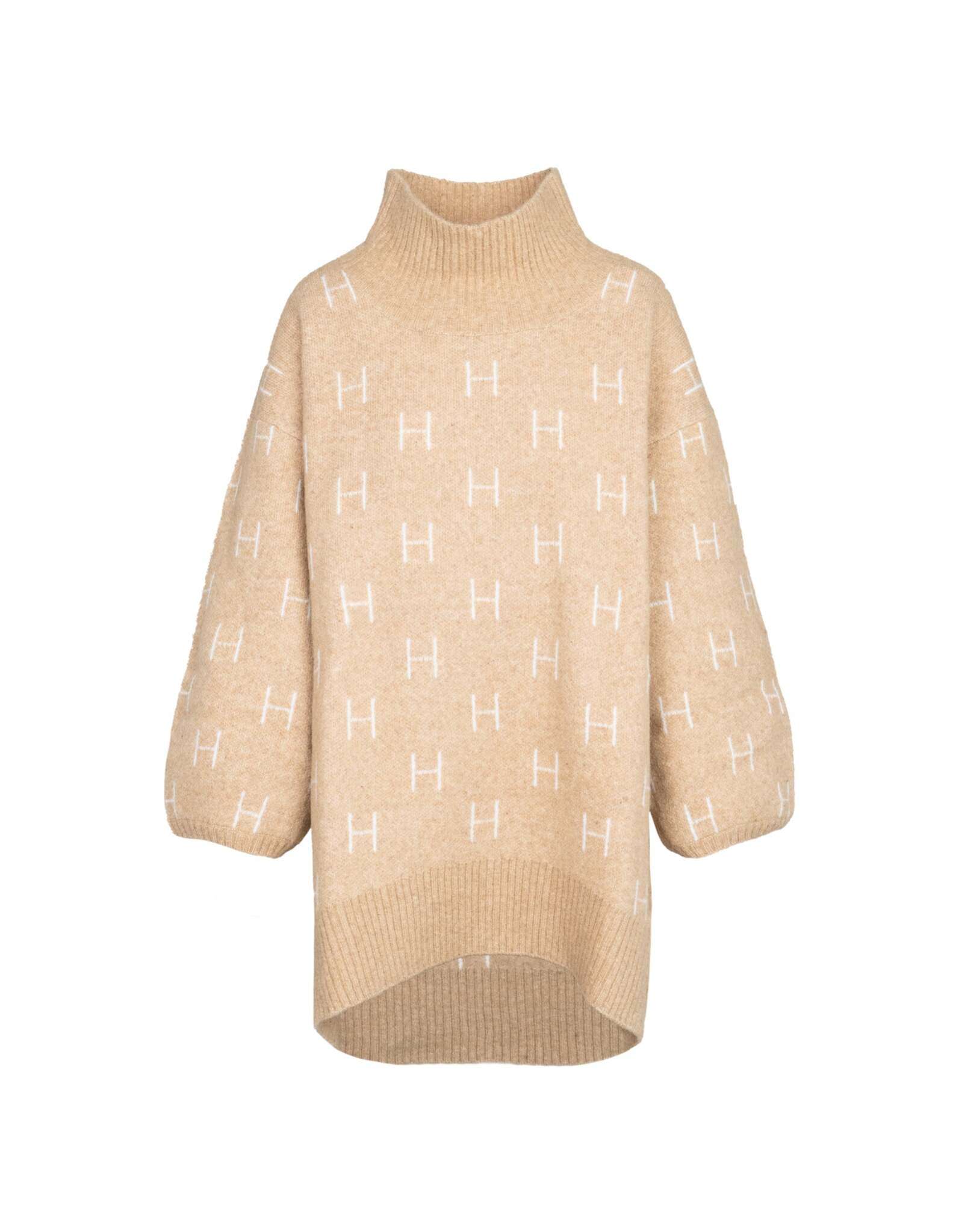 FAM Sweater Long in Light Beige Pullover Hést