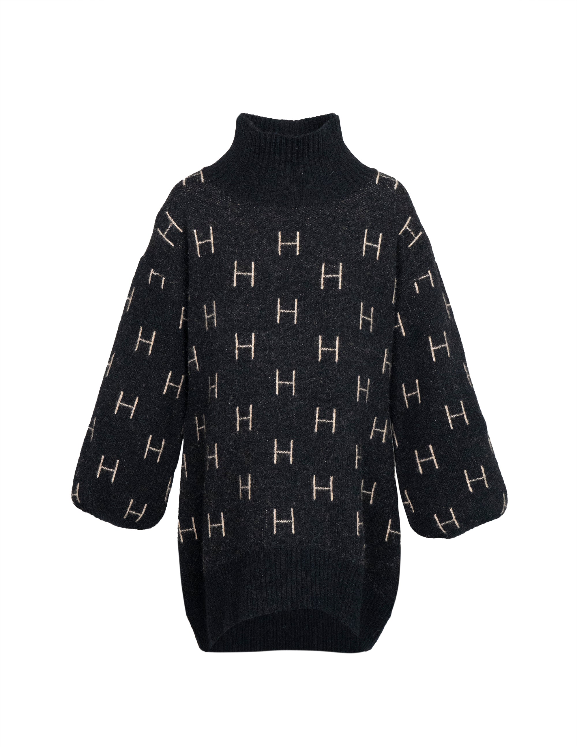 FAM Sweater Long in Black Pullover Hést