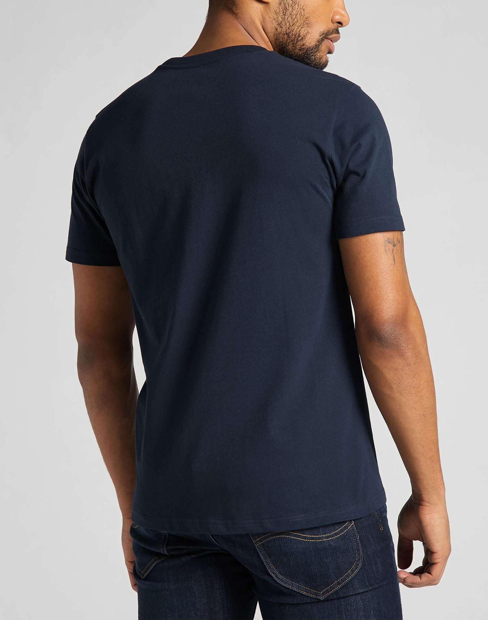 Wobbly Logo Tee in Navy T-Shirts Lee