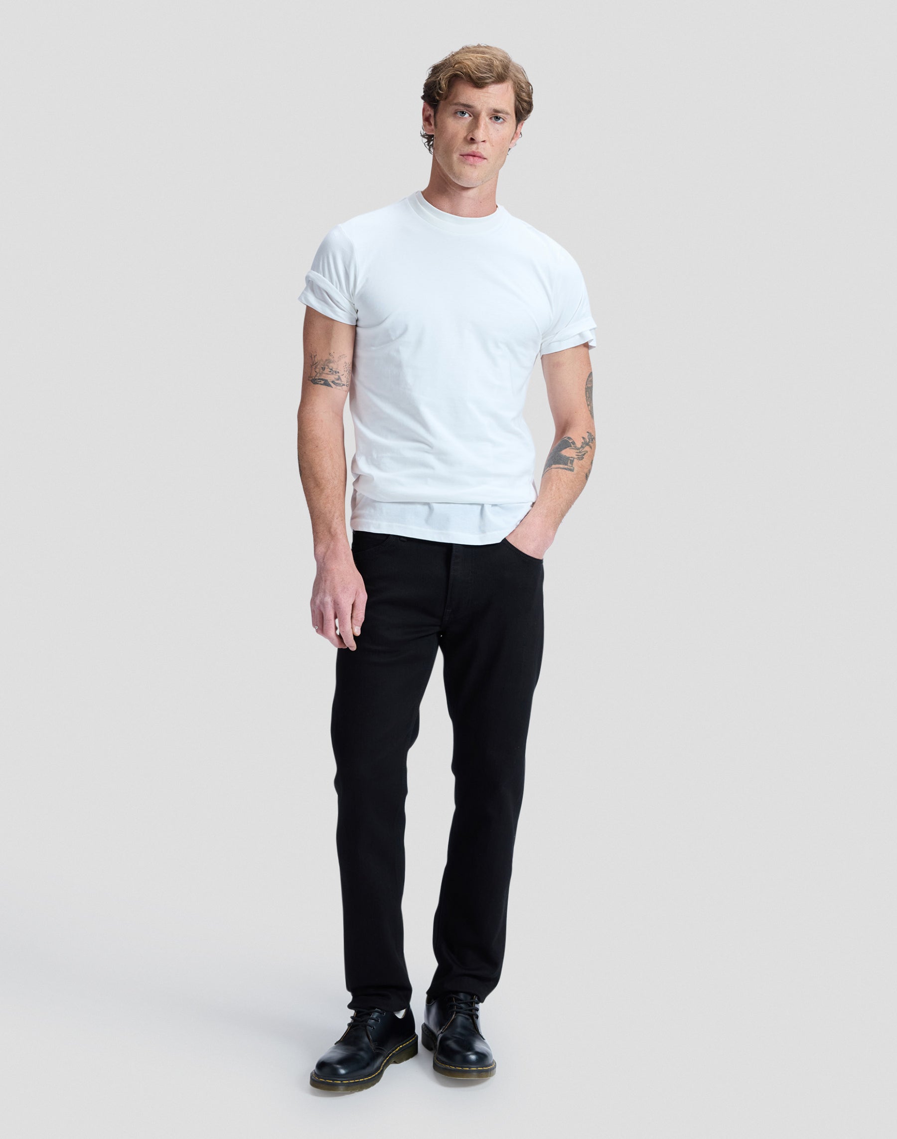 Twin Pack Crew in White T-Shirts Lee