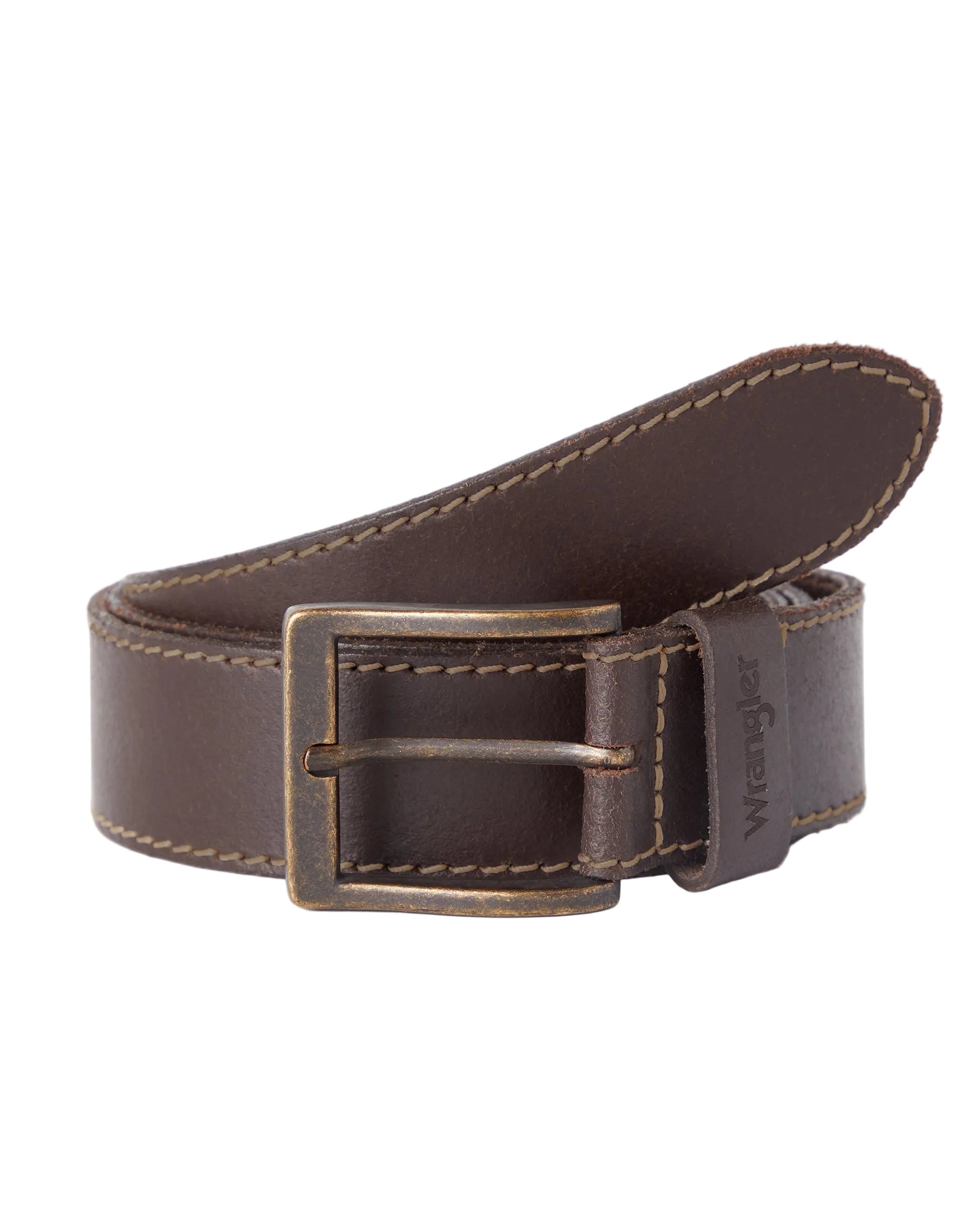 Stitched Belt in Brown Gürtel Wrangler