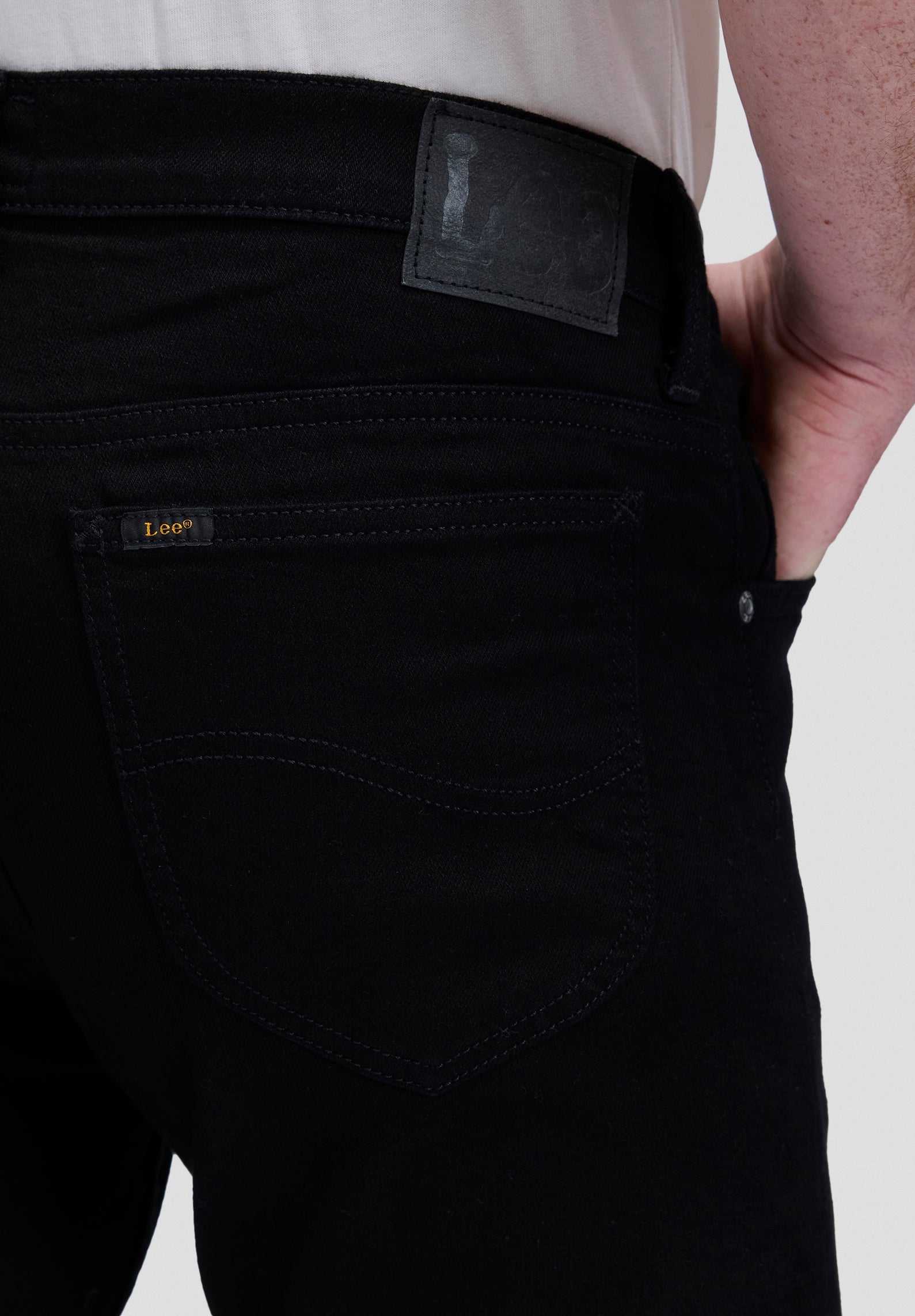 Rider in Clean Black Jeans Lee