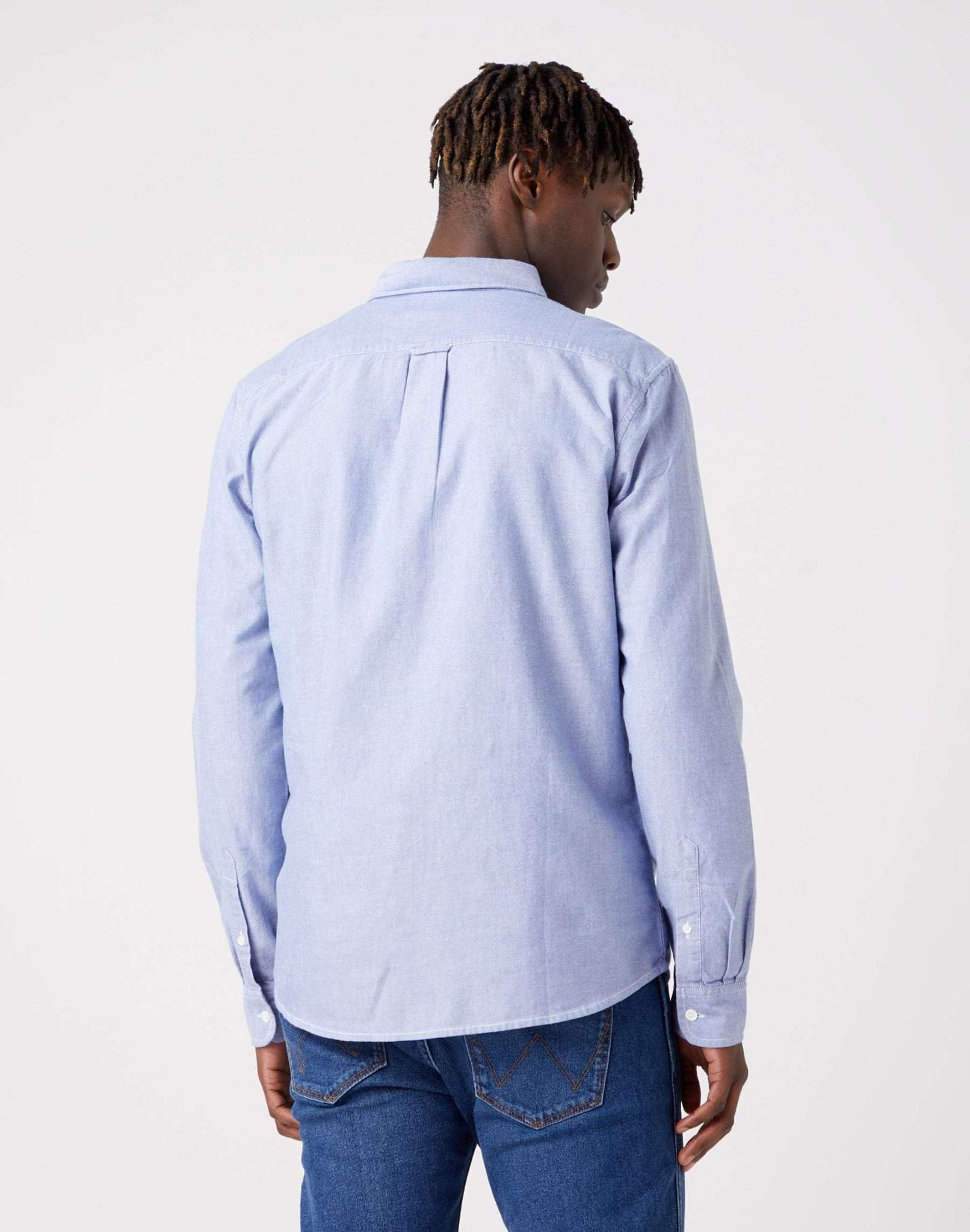 One Pocket Button Down Shirt in Blue Tint Hemden Wrangler