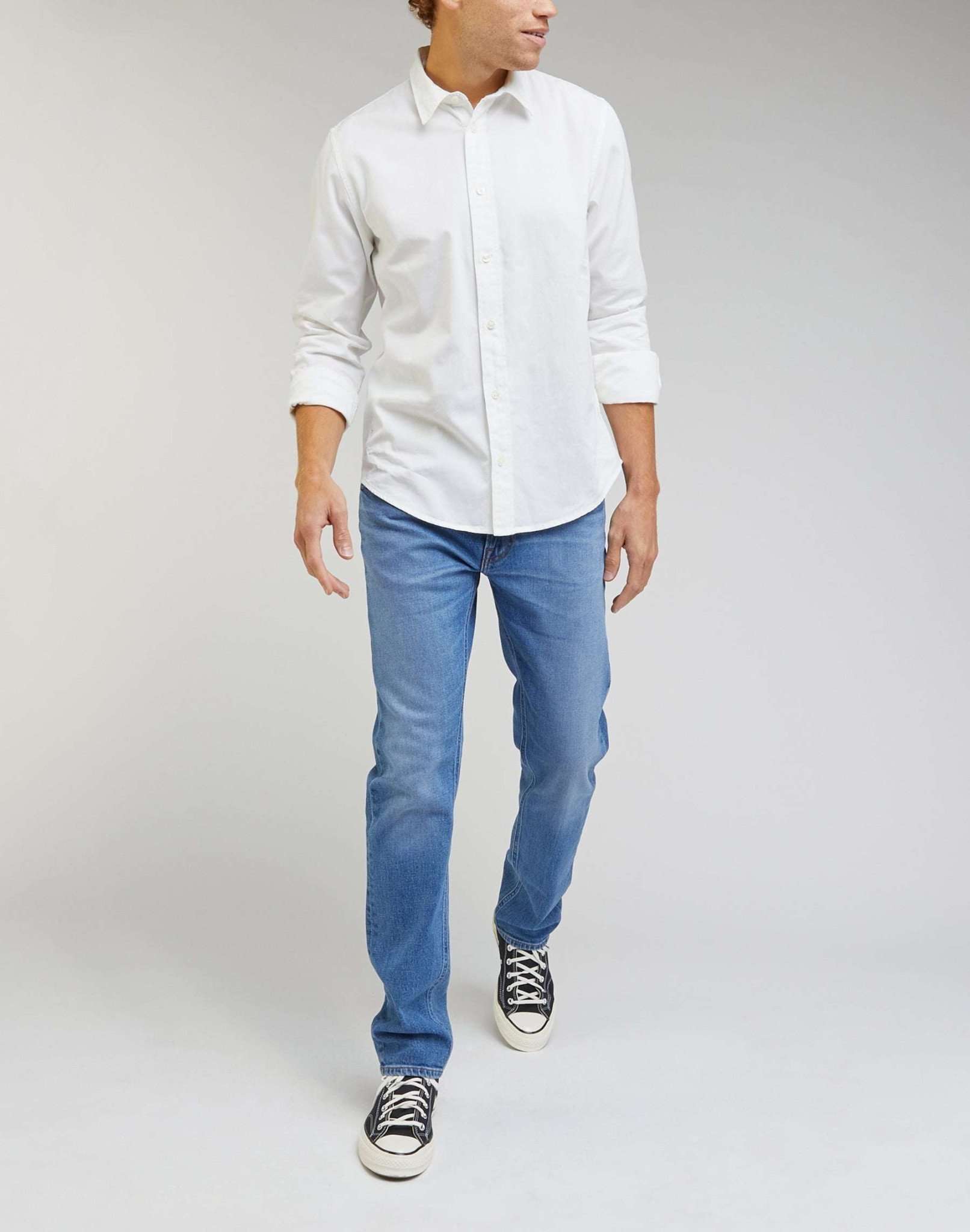 Patch Shirt in Bright White Hemden Lee
