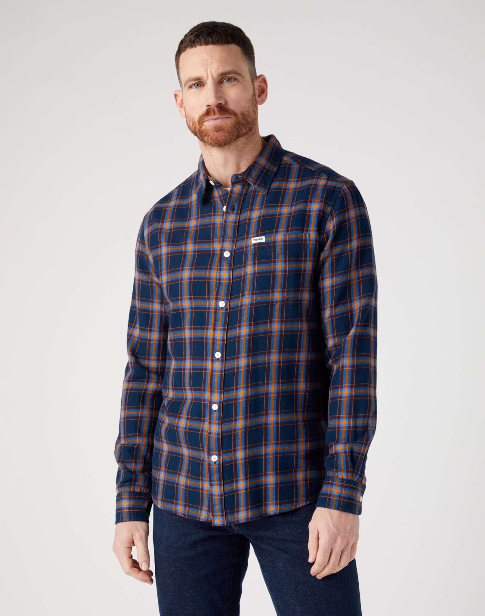 1 Pocket Shirt in Navy Hemden Wrangler   