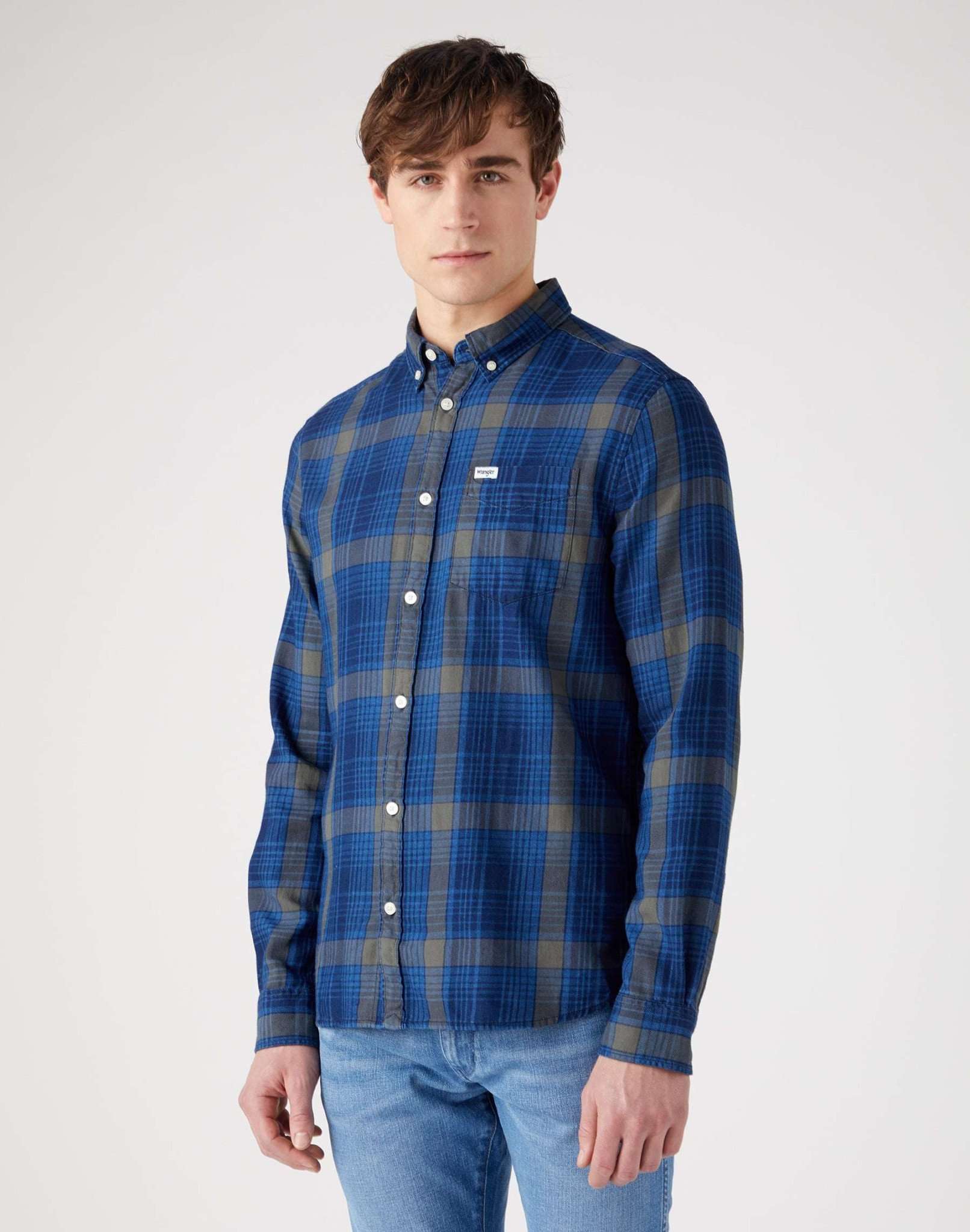 LS 1 Pocket Button Down Shirt in Dark Indigo Hemden Wrangler