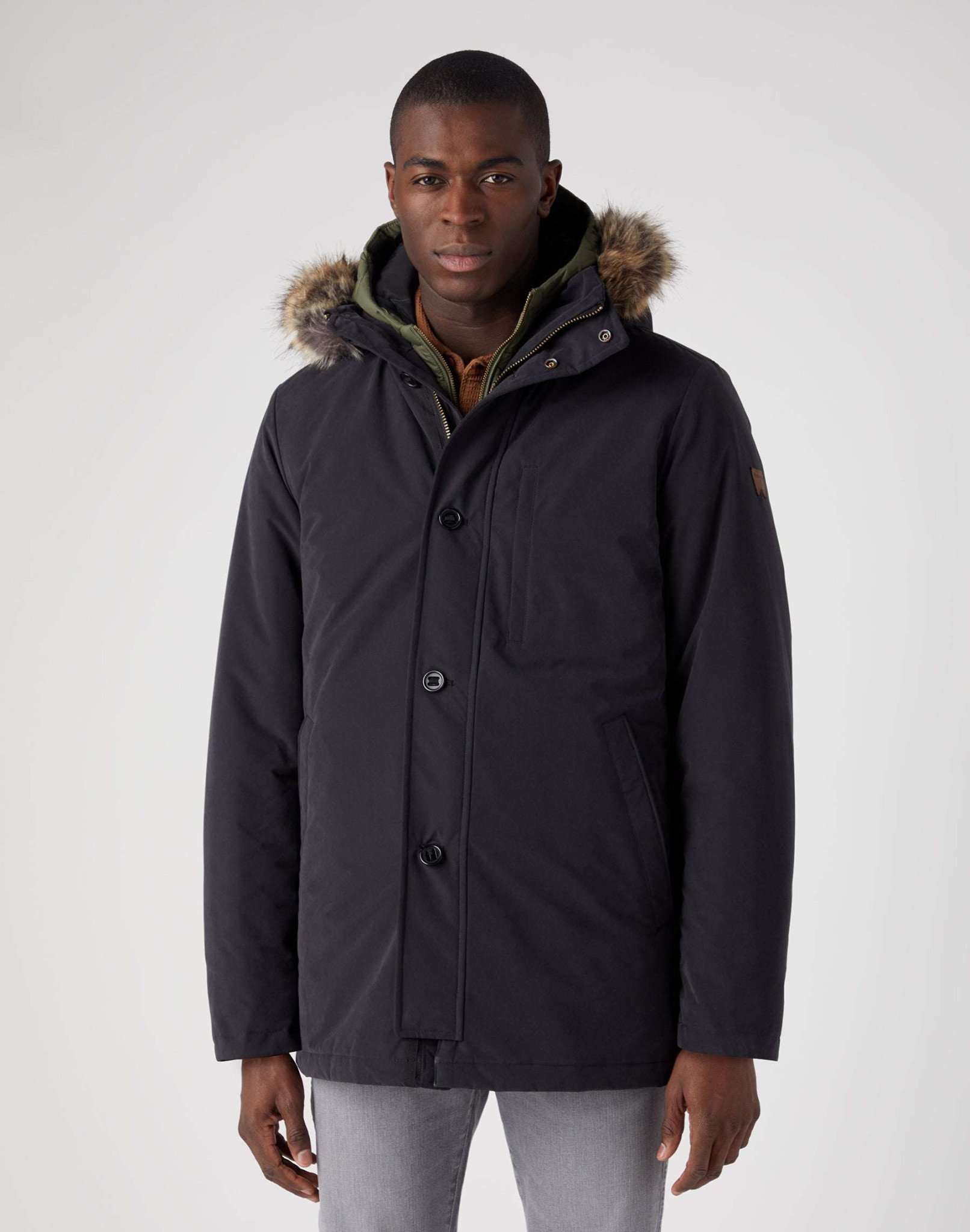 2 In 1 Parka Jacket in Black Jacken Wrangler   