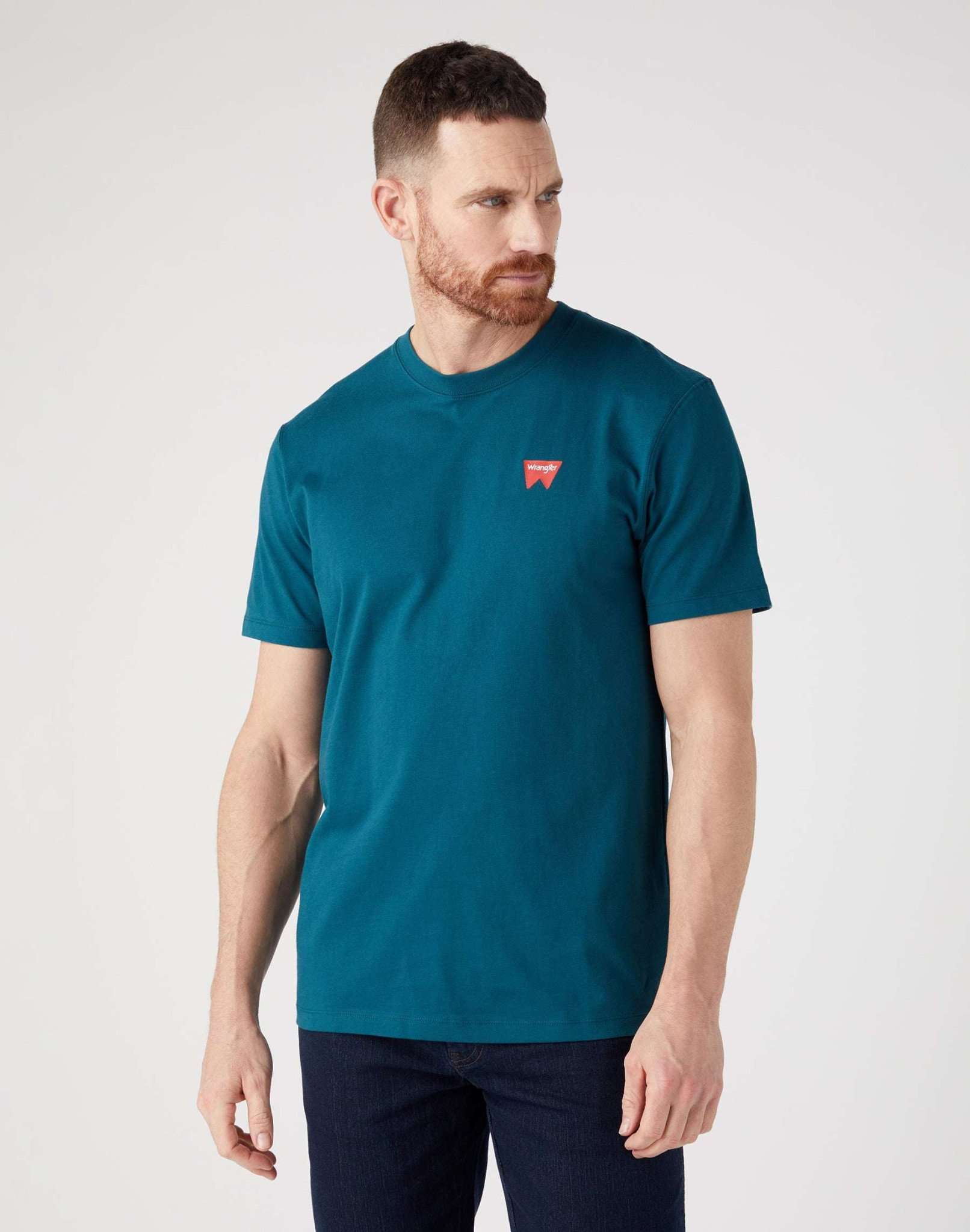 Sign Off Tee in Deep Teal Green Pullover Wrangler   