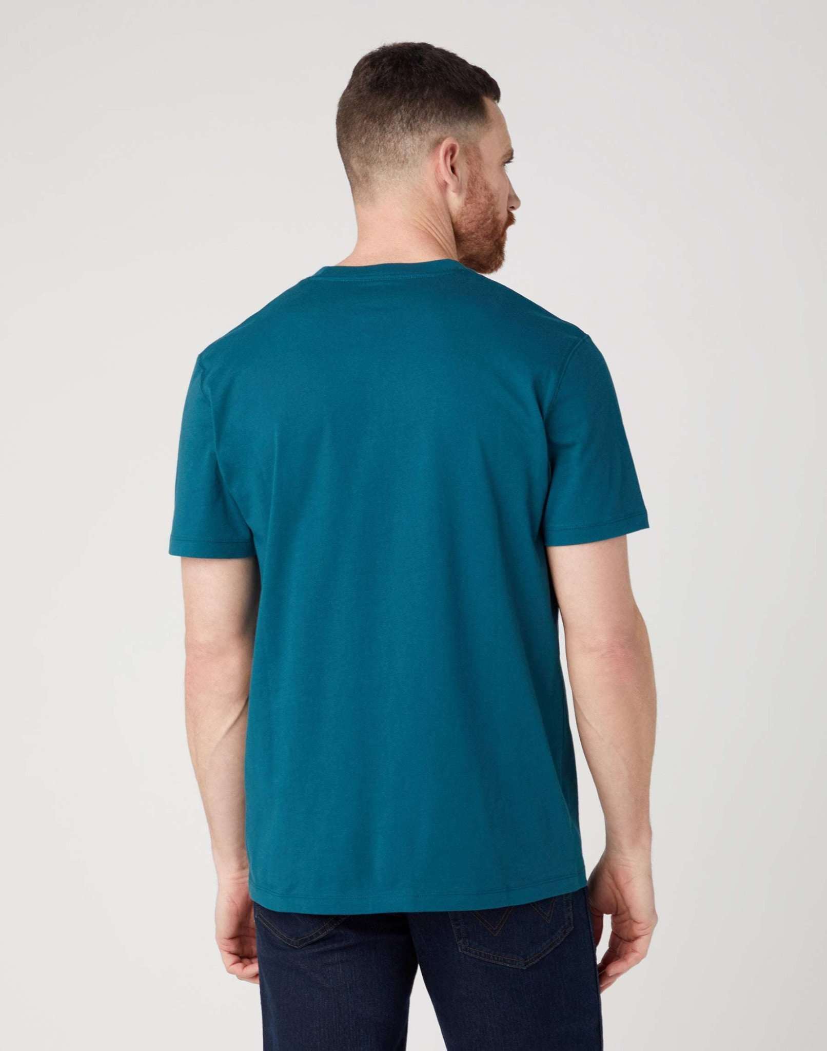 Sign Off Tee in Deep Teal Green Pullover Wrangler   