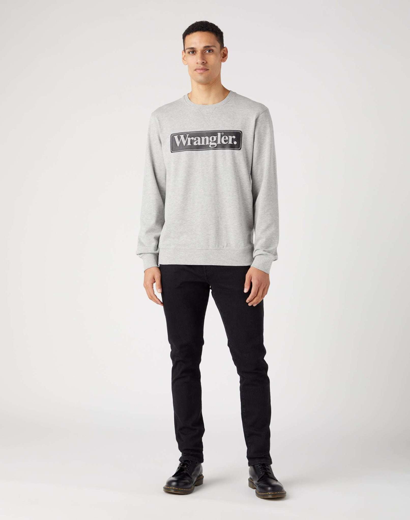Seasonal Crew in Mid Grey Melee Sweatshirts Wrangler