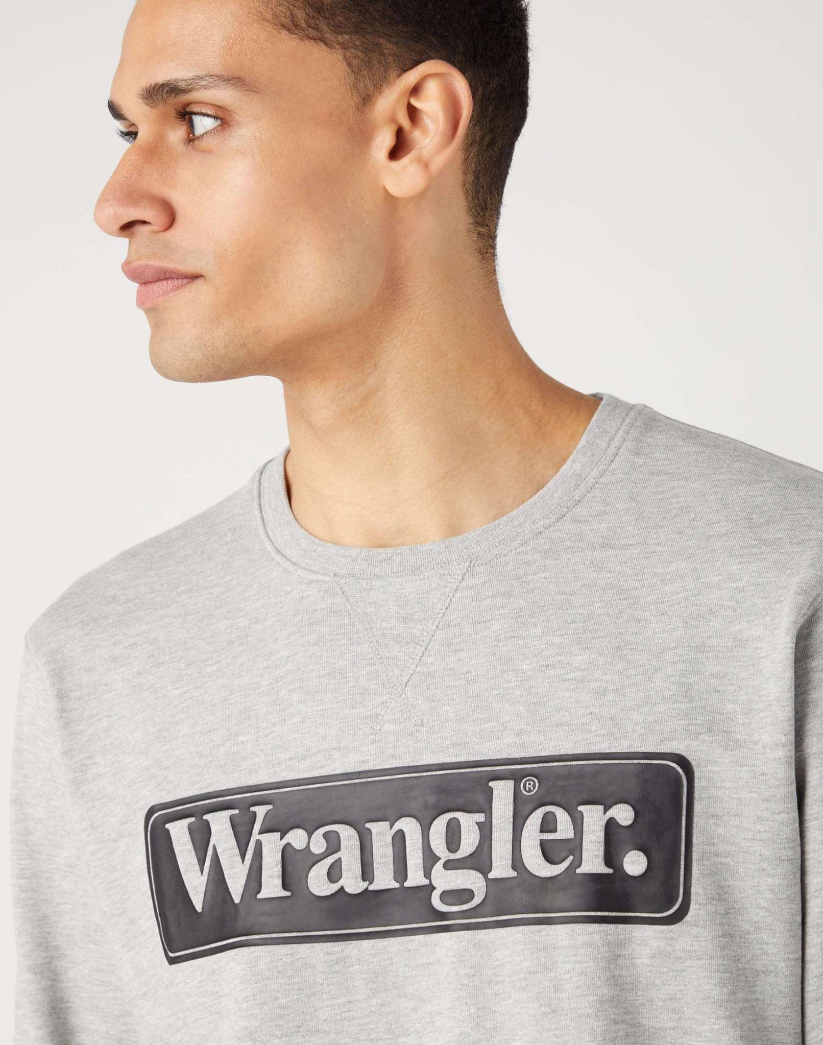 Seasonal Crew in Mid Grey Melee Sweatshirts Wrangler