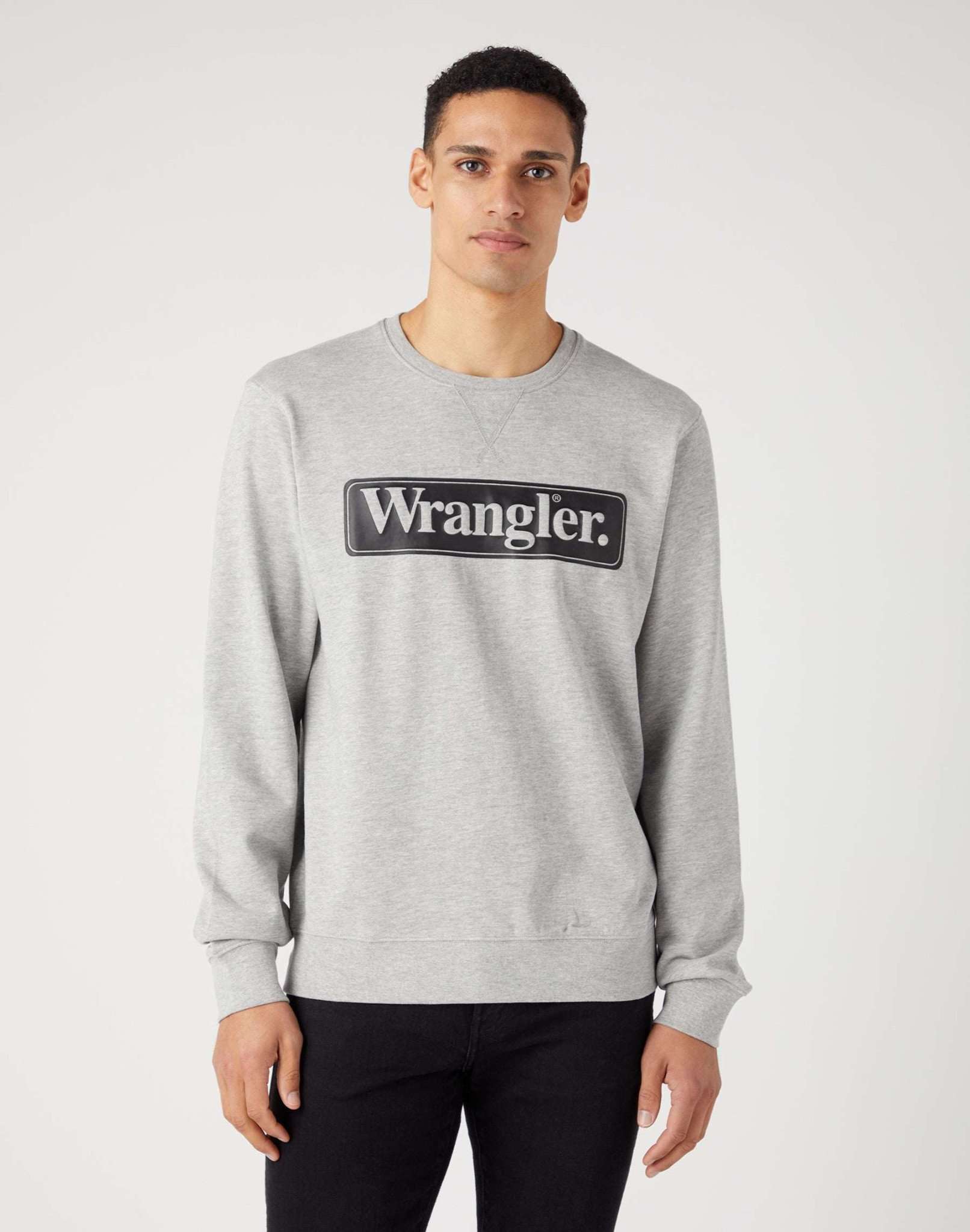 Seasonal Crew in Mid Grey Melee Sweatshirts Wrangler
