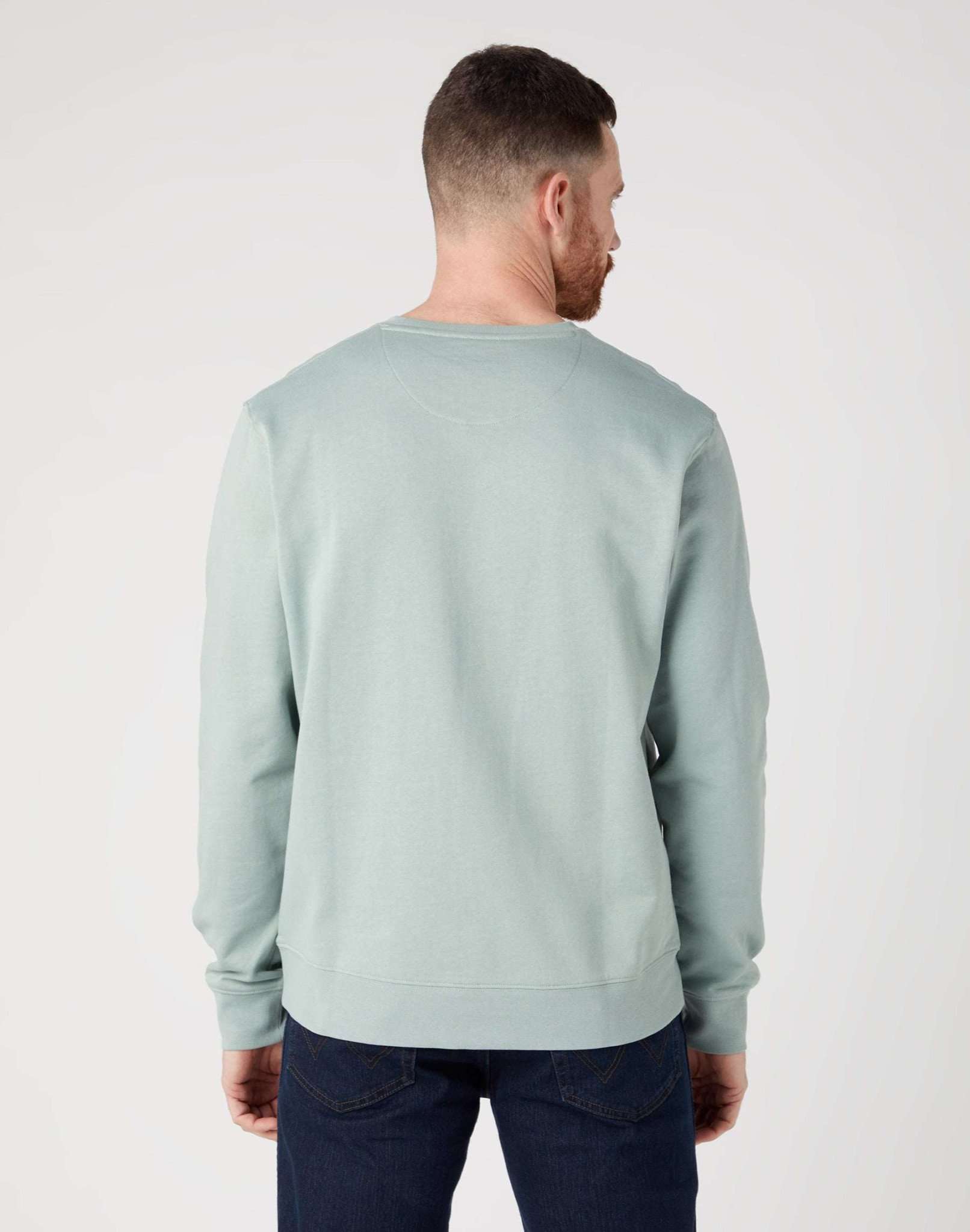 Sign Off Crew in Green Milieu Sweatshirts Wrangler   