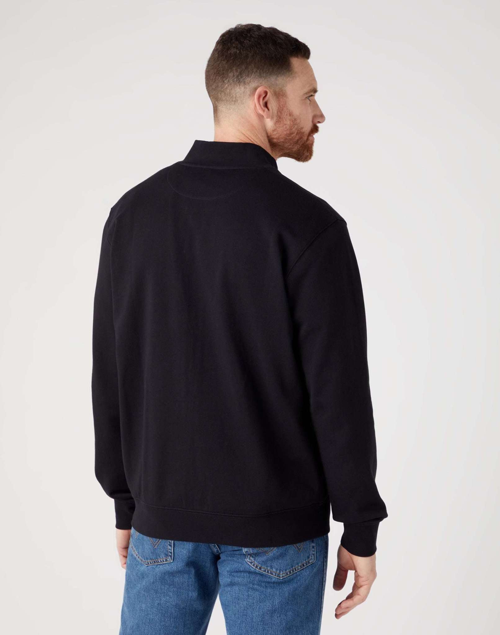 Funnel Neck Zip in Real Black Sweatjacken Wrangler