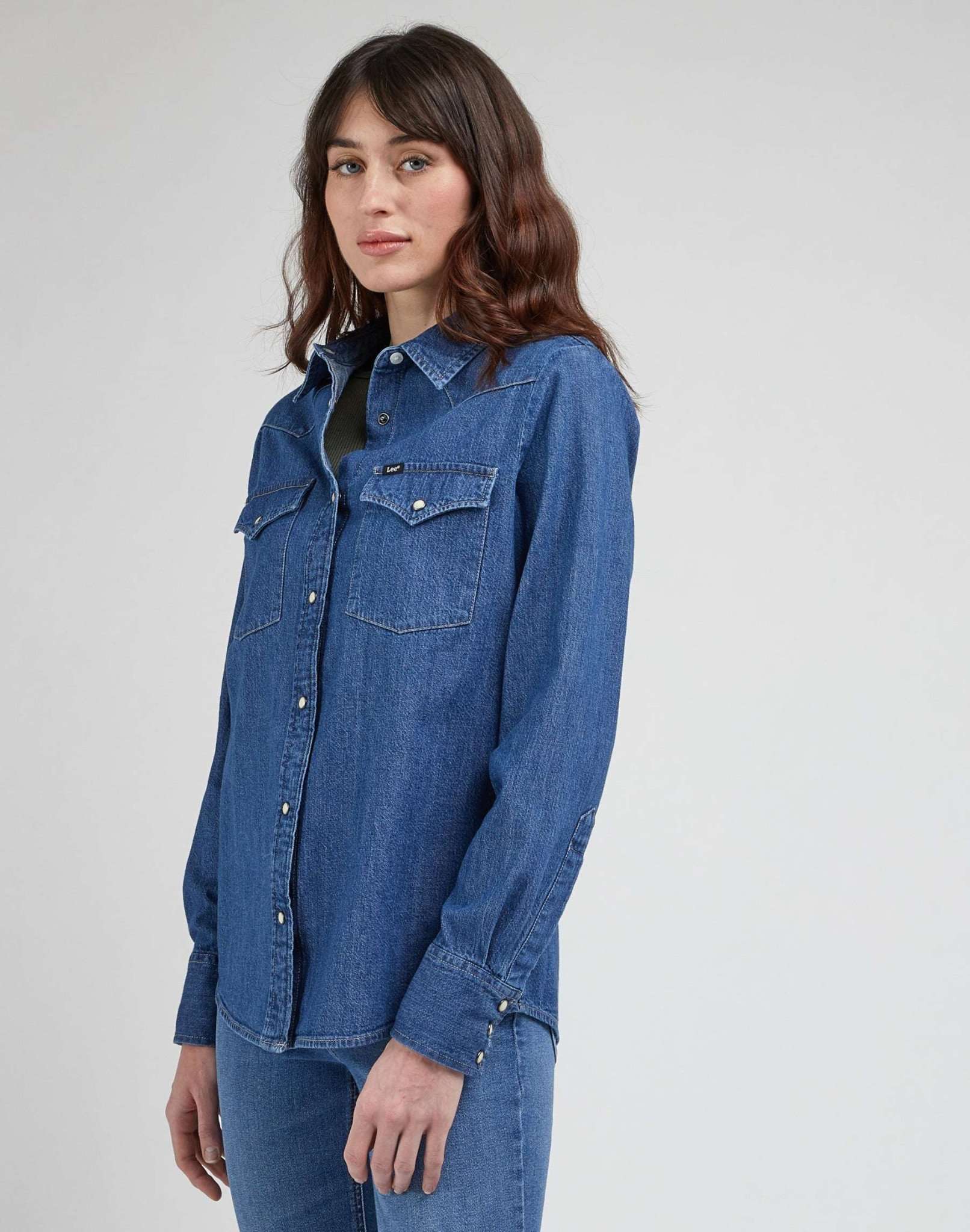Western Shirt in Mid Blues Jeanshemden Lee