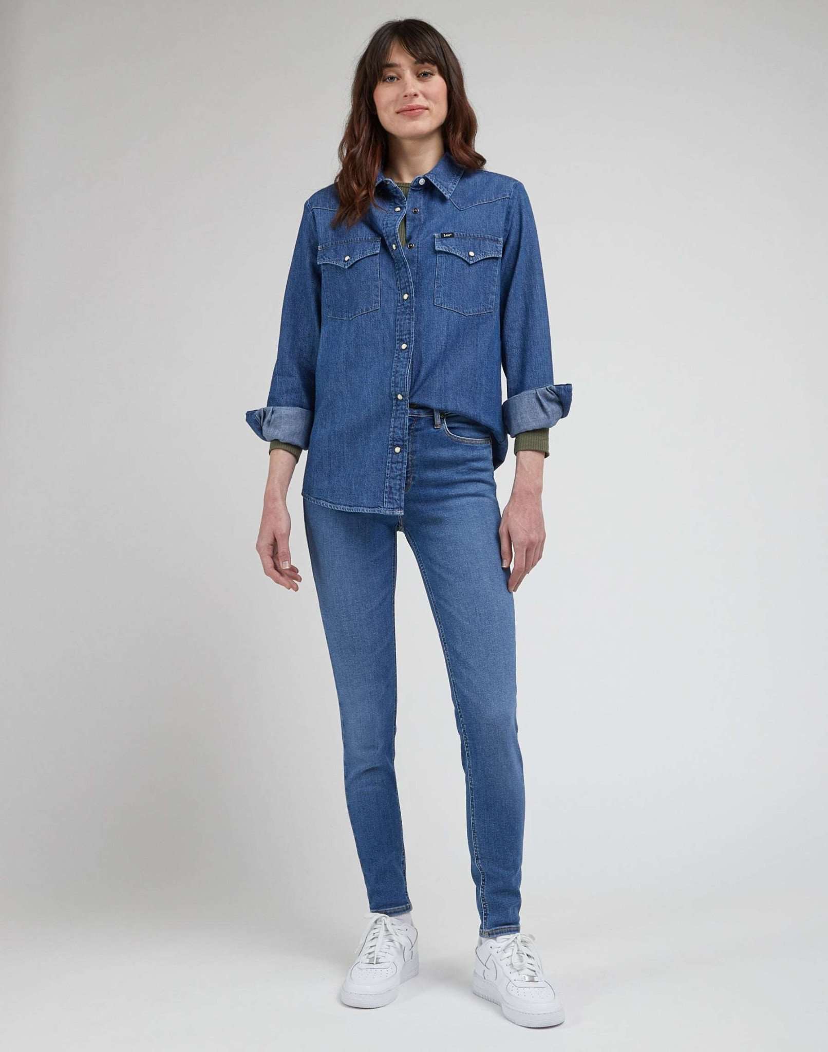 Western Shirt in Mid Blues Jeanshemden Lee