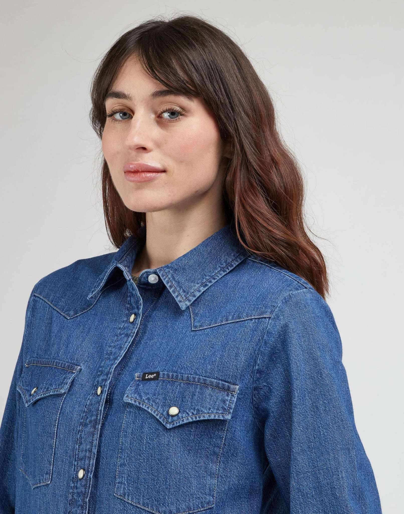 Western Shirt in Mid Blues Jeanshemden Lee