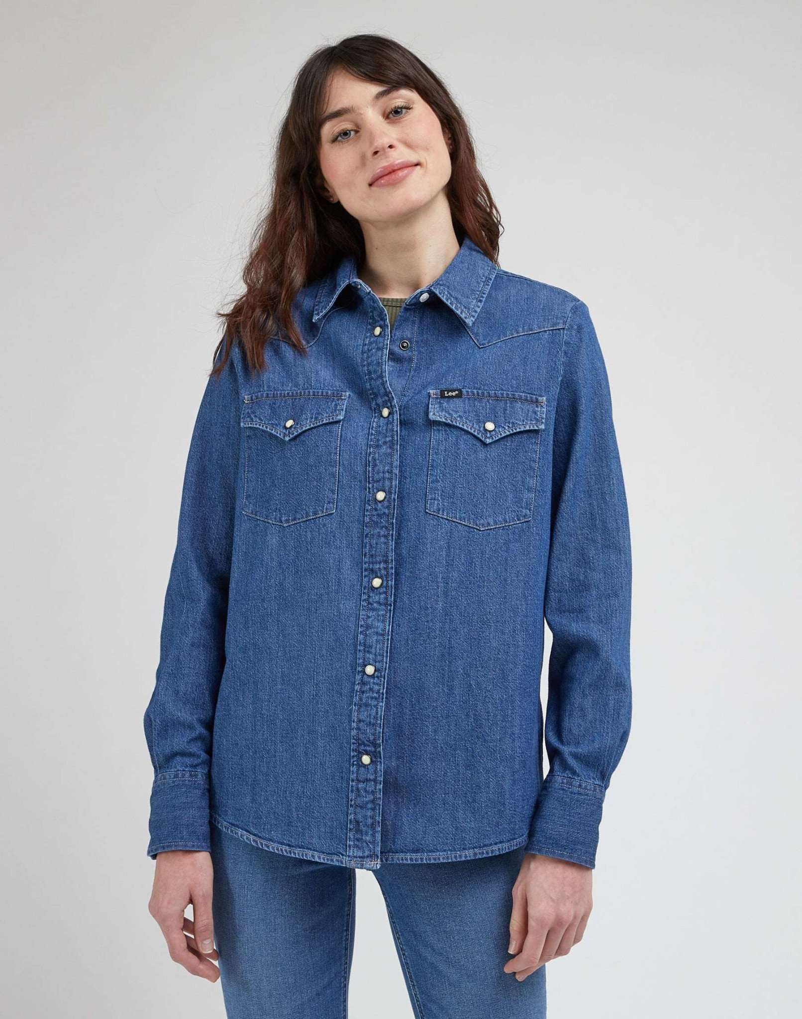 Western Shirt in Mid Blues Jeanshemden Lee