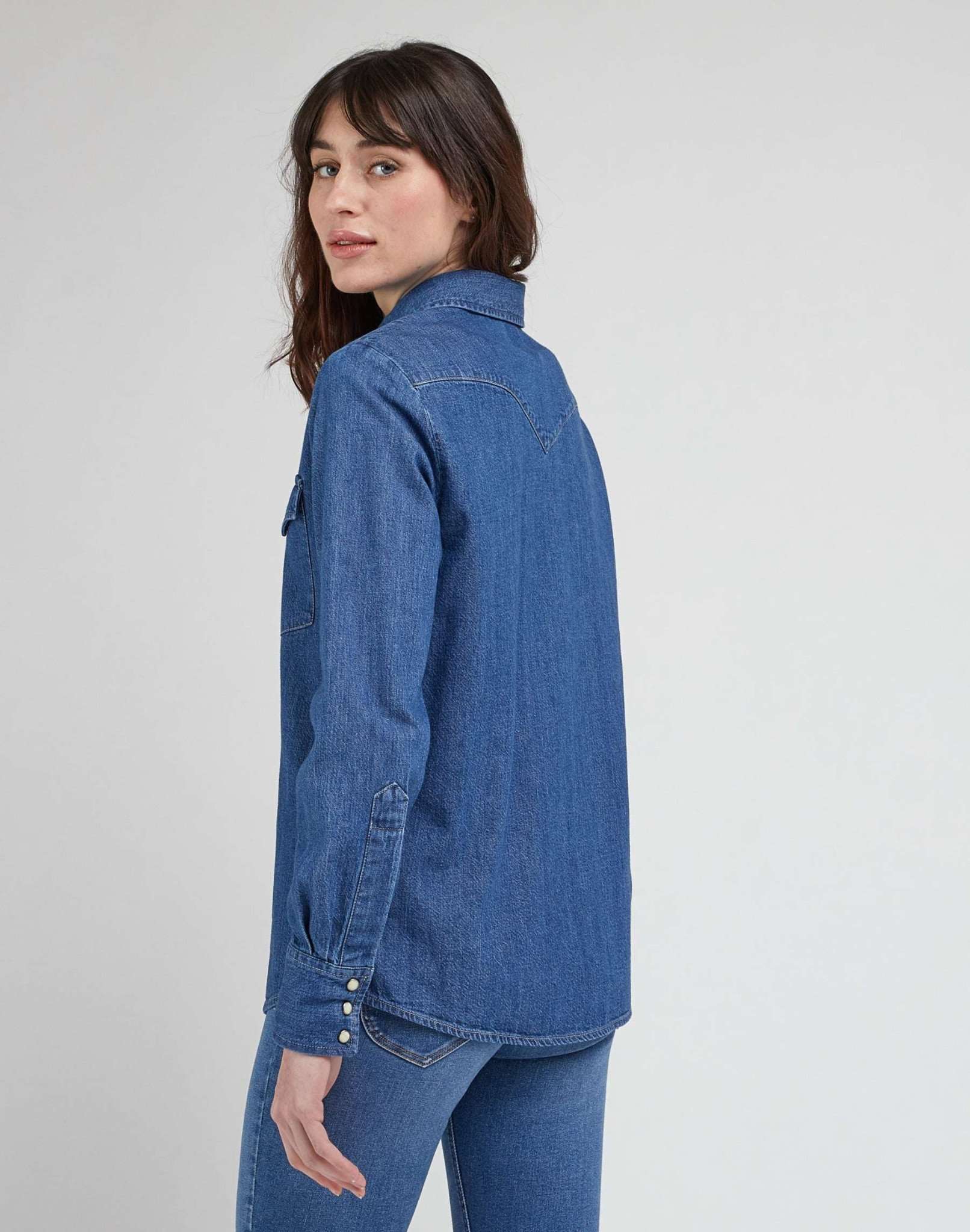 Western Shirt in Mid Blues Jeanshemden Lee