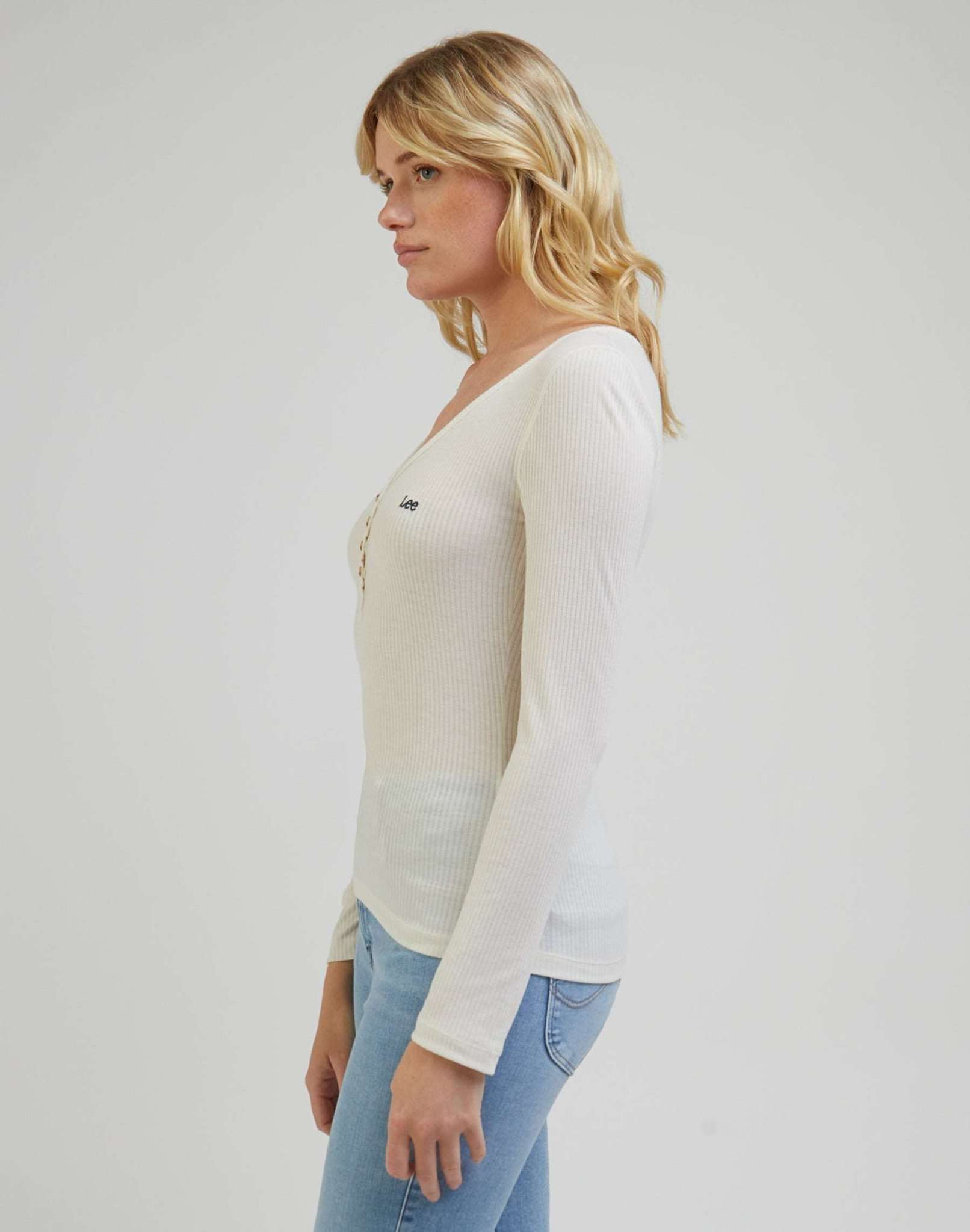 Ls Henley in Ecru Pullover Lee   