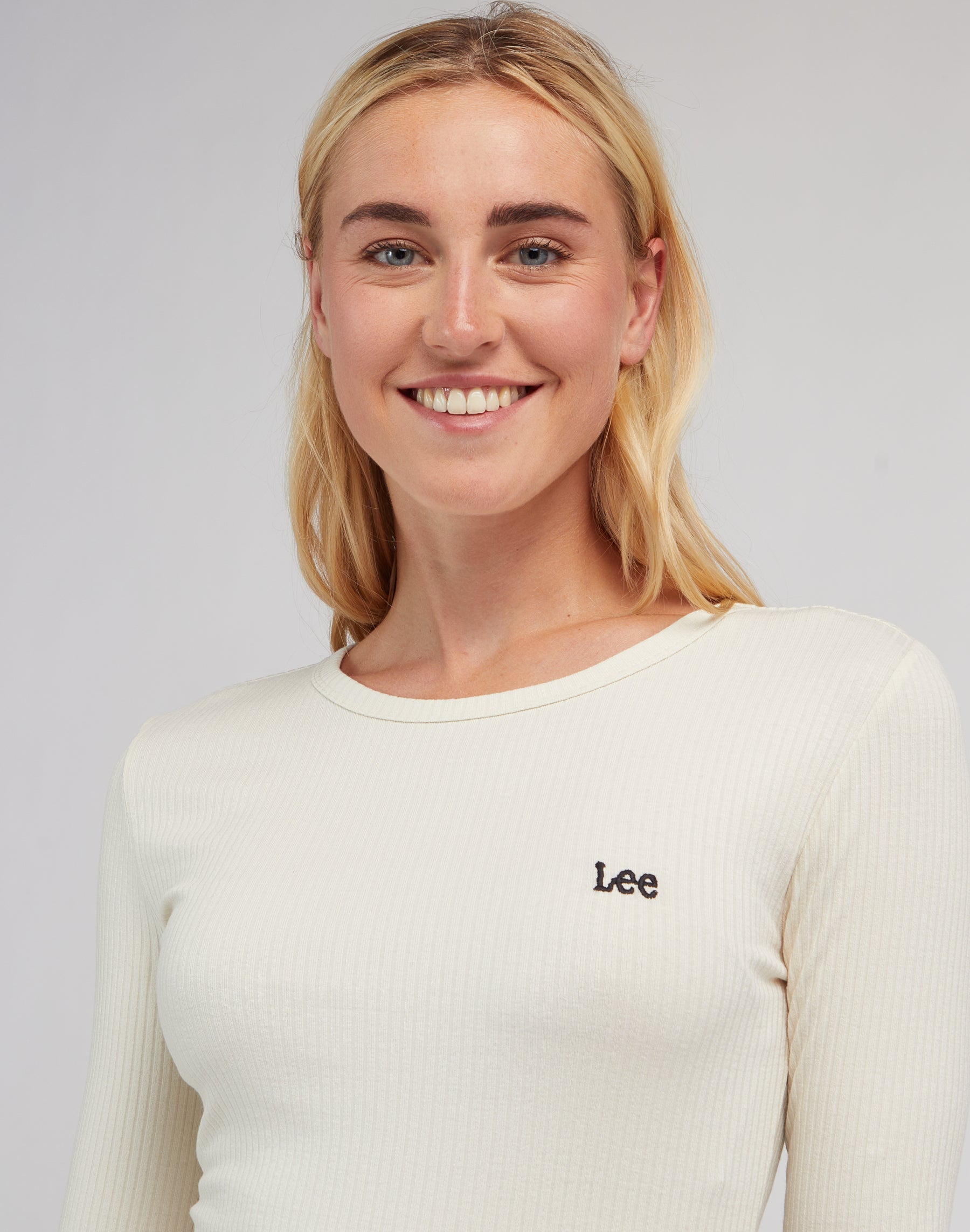 Longsleeves Rib Tee in Soy Bean Langarmshirts Lee