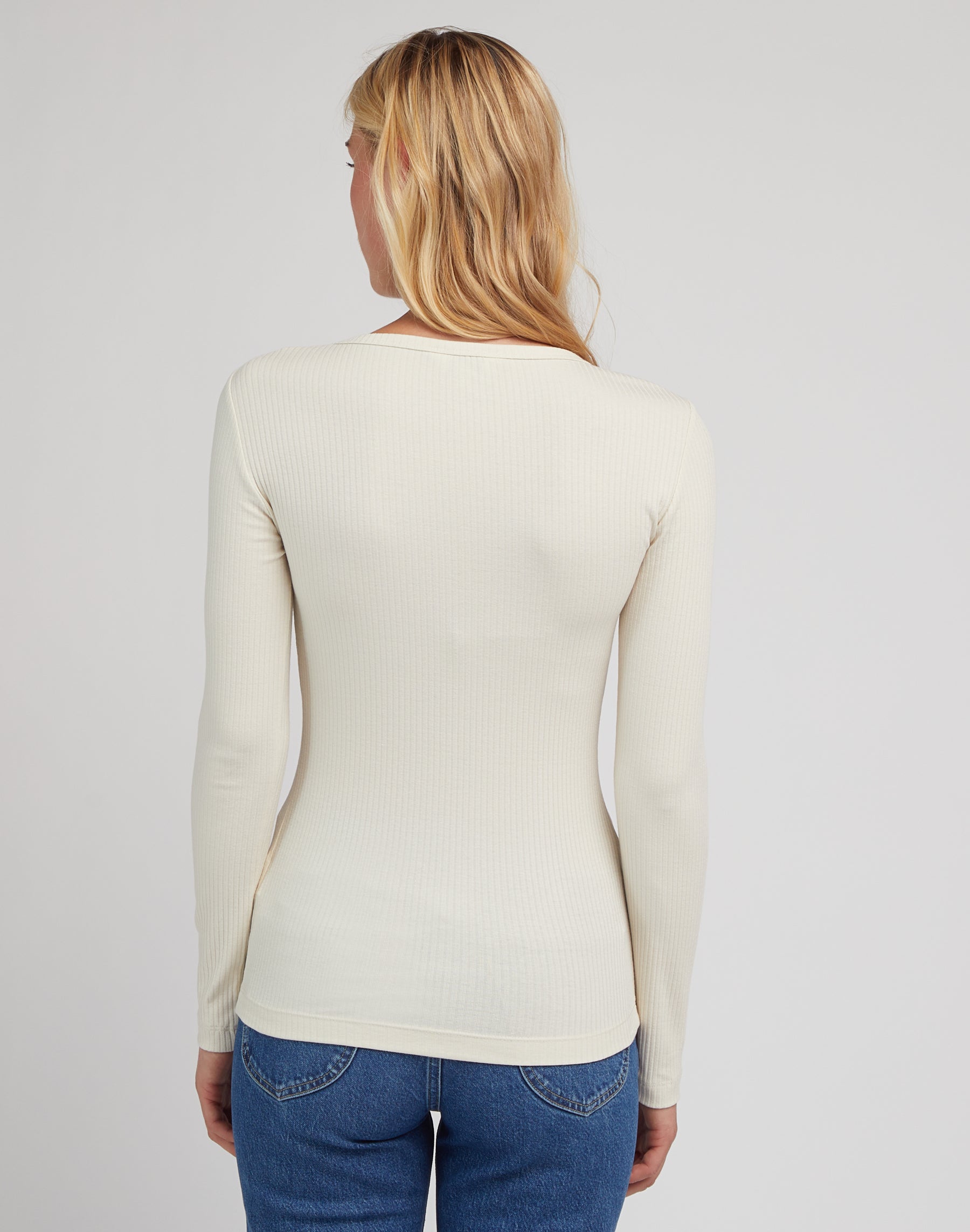 Longsleeves Rib Tee in Soy Bean Langarmshirts Lee