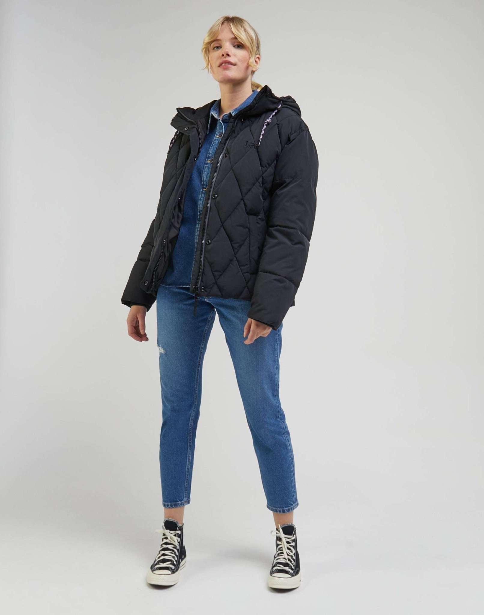 Short Puffer in Unionall Blk Daunenjacken Lee