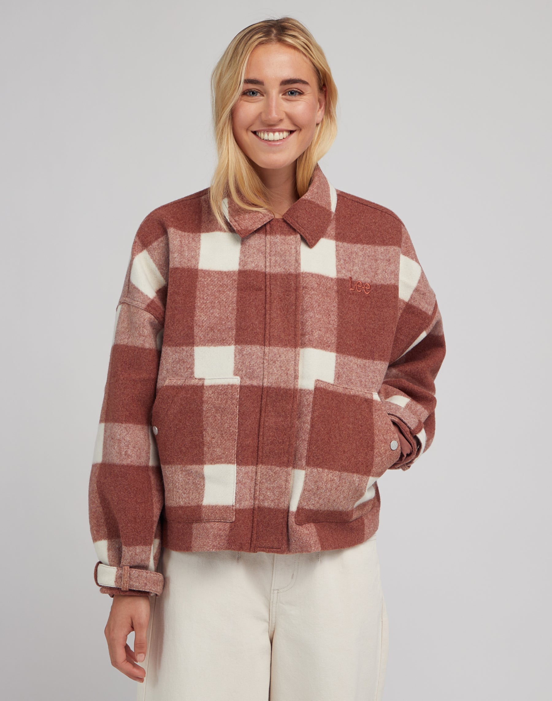 Wool Jacket in Ruby Cocoa Jacken Lee