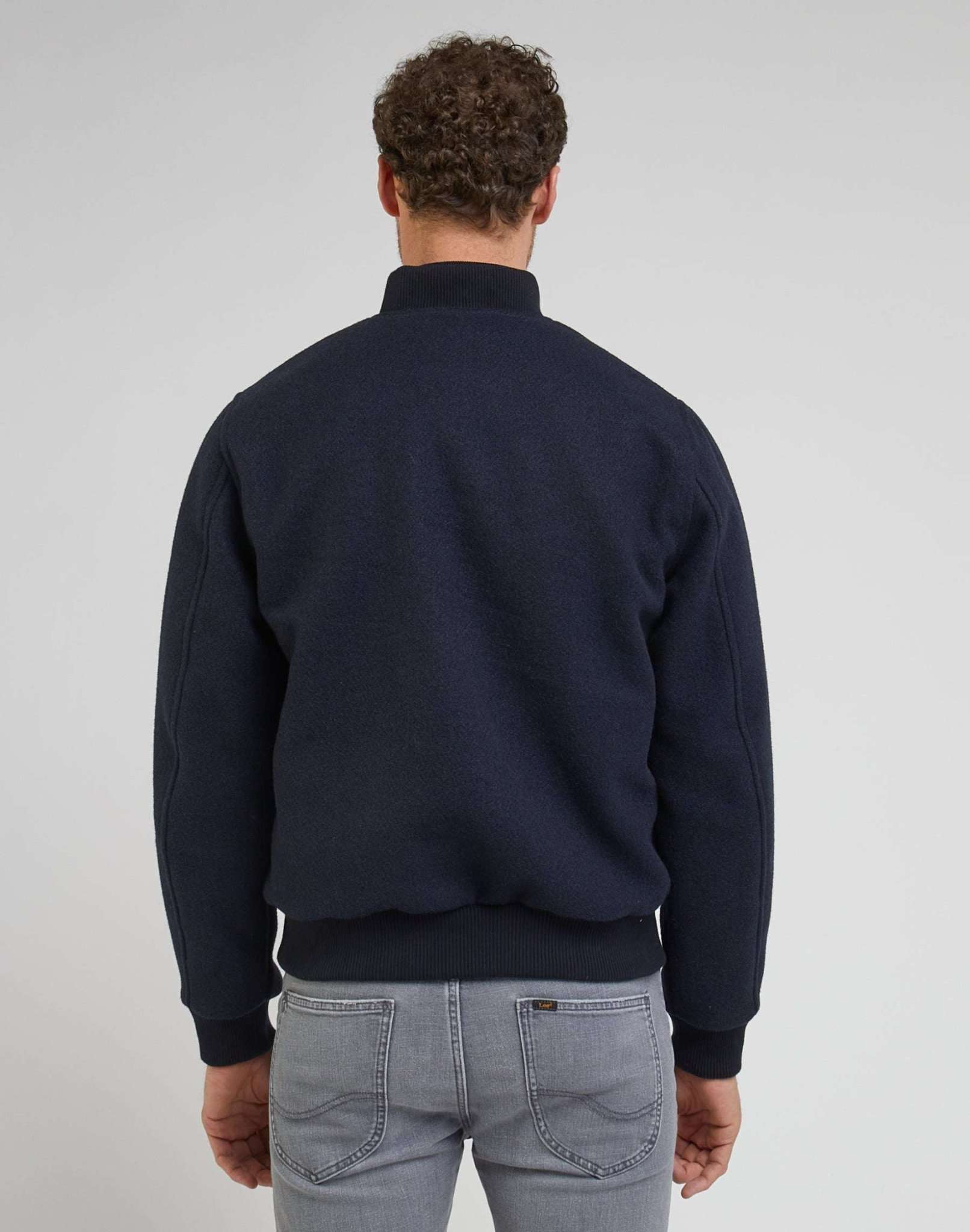 Wool Bomber Jacket in Sky Captain Jacken Lee