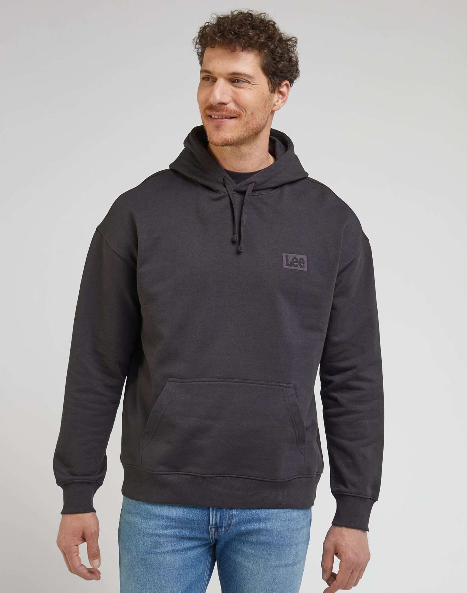 Core Loose Hoodie in Washed Black Kapuzenpullover Lee