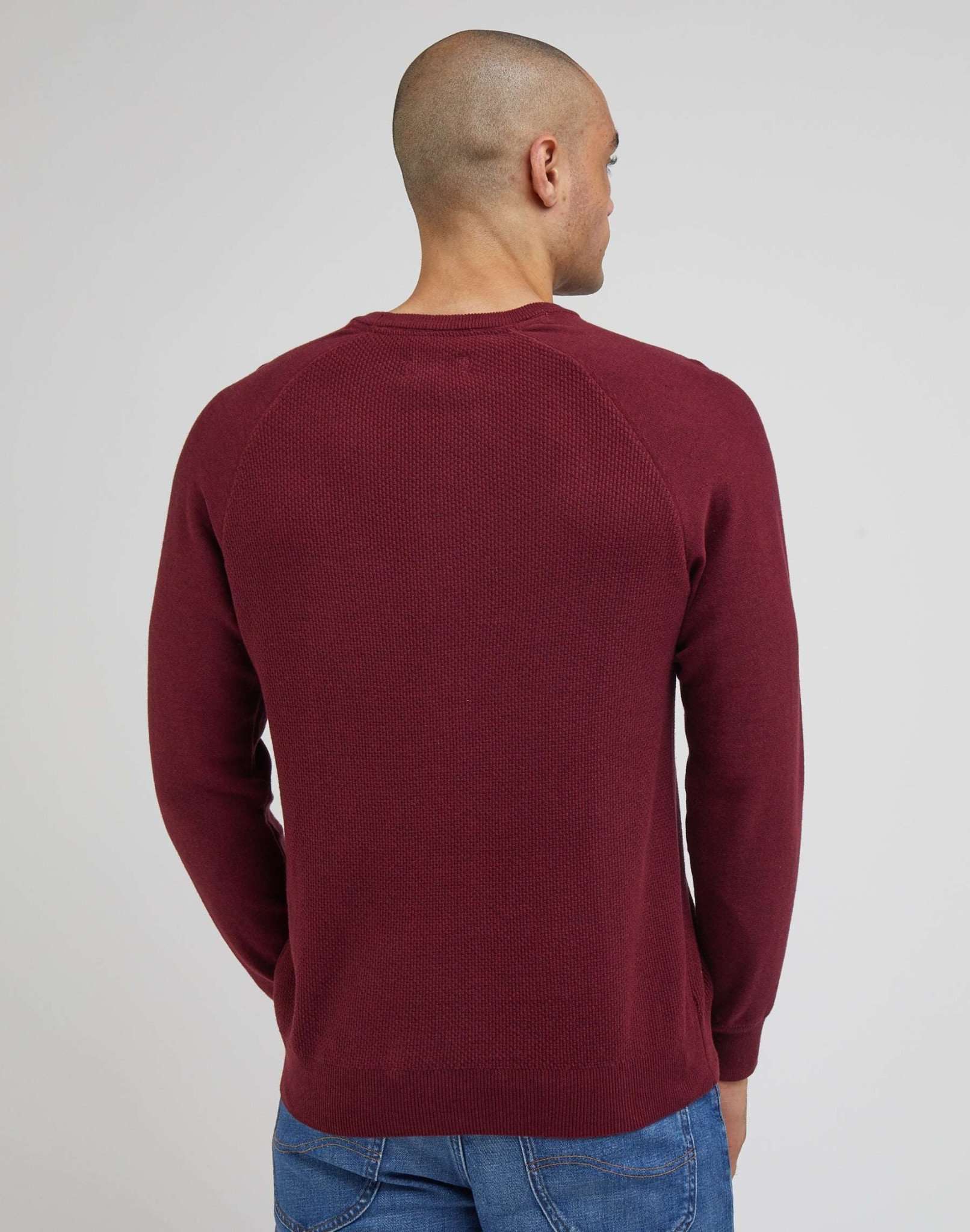 Raglan Crew Knit in Port Pullover Lee