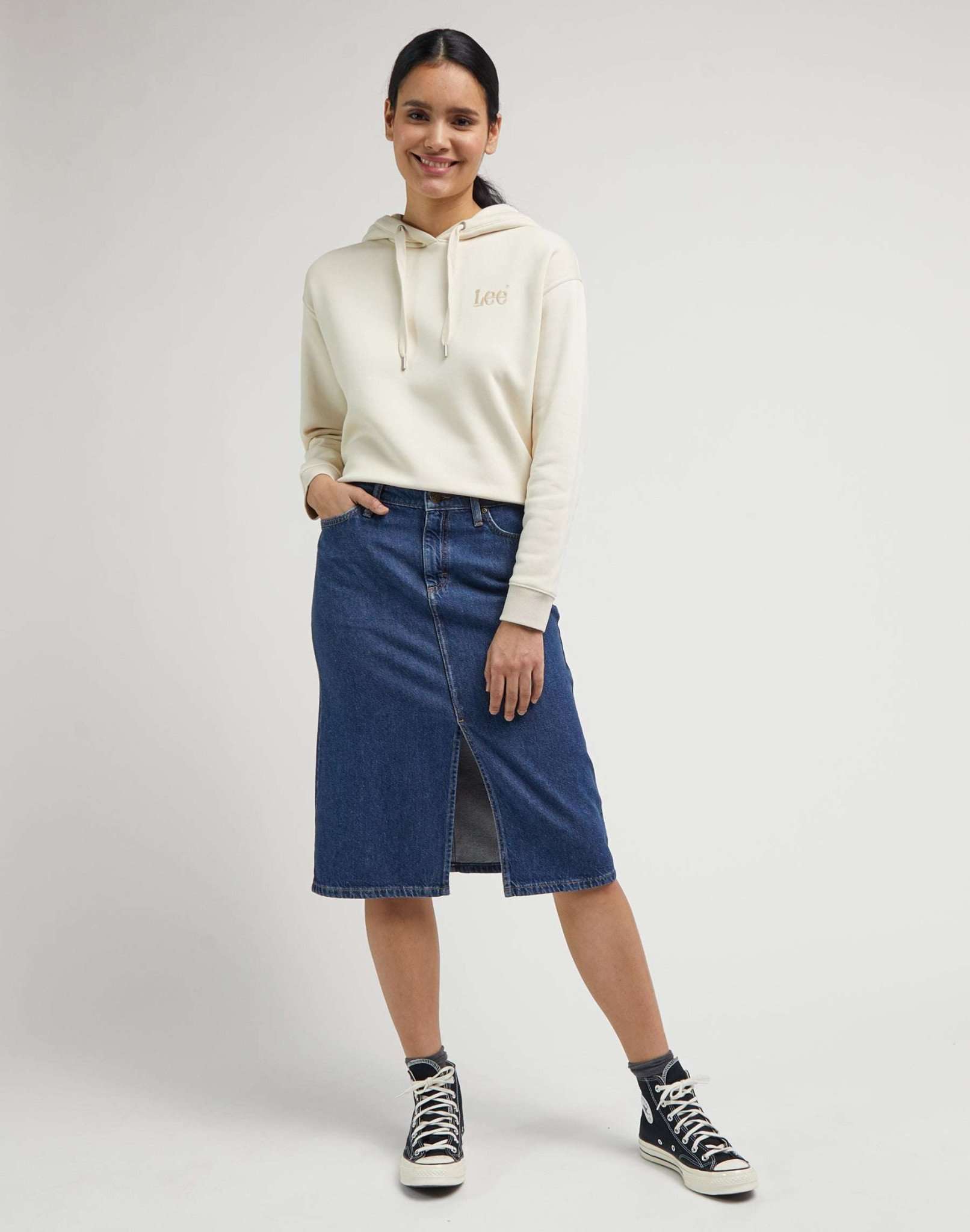 Midi Skirt in Mid Cascade Jeansröcke Lee
