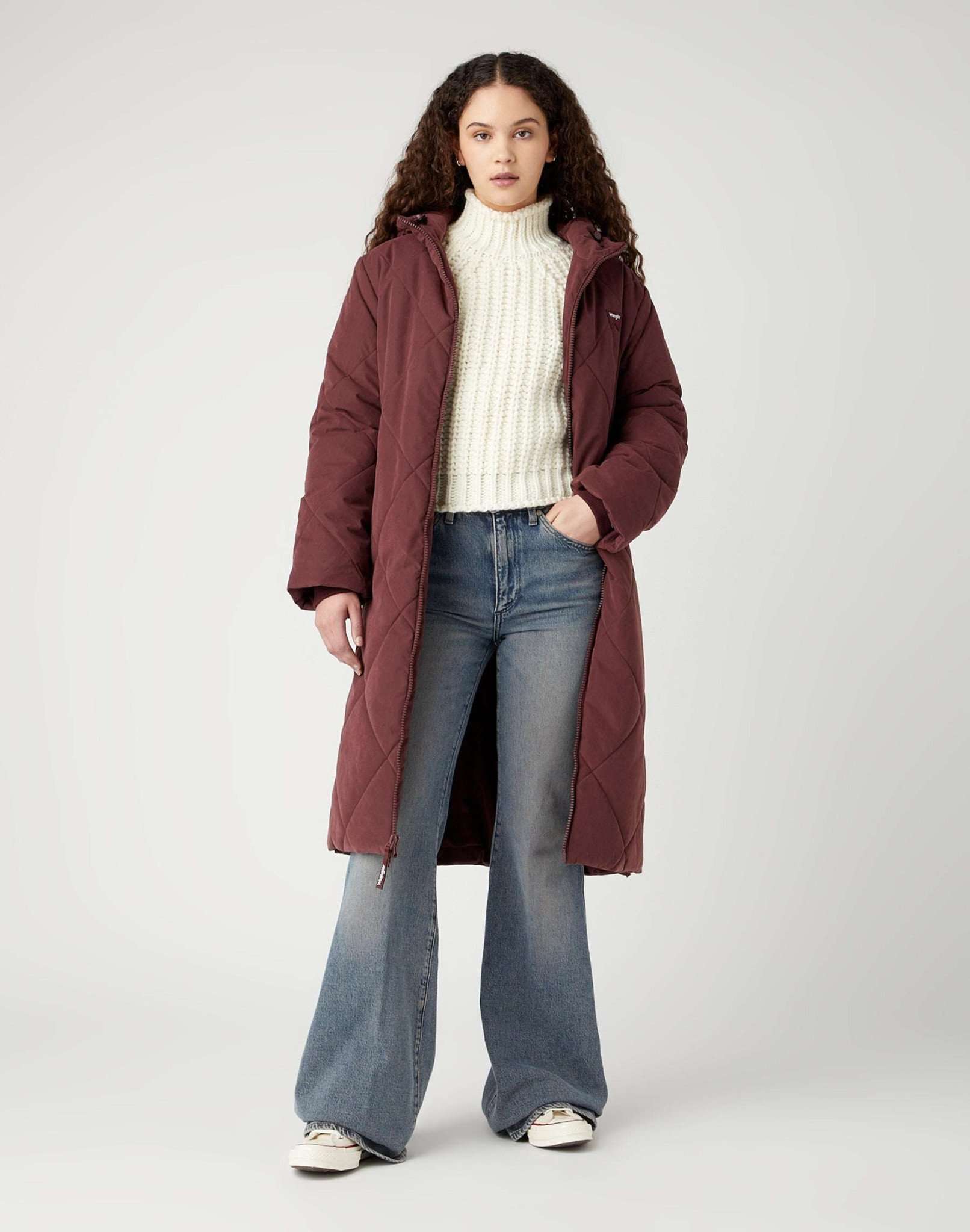 Long Quilted Jacket in Dahlia Jacken Wrangler