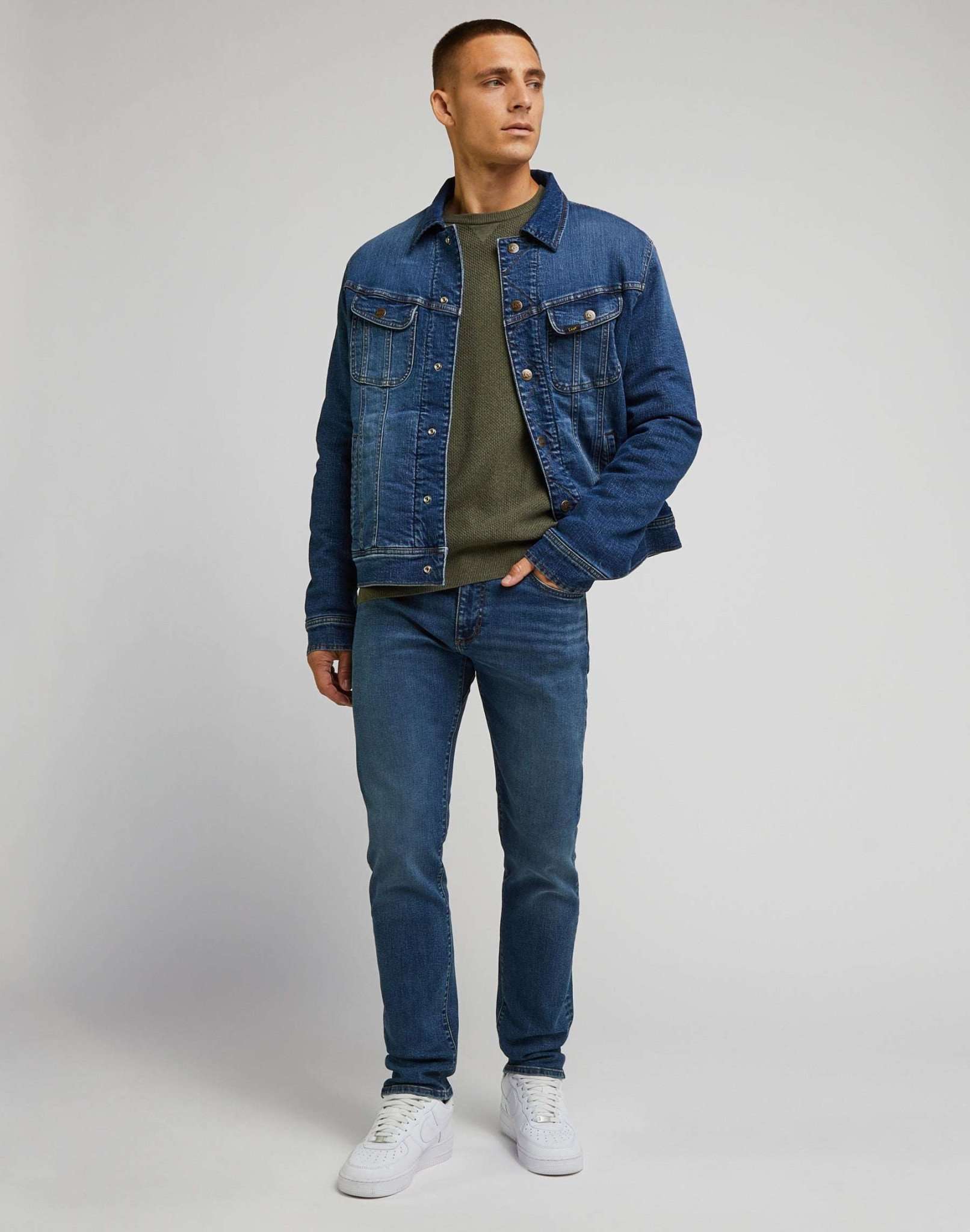 Reversable Rider Jacket in Mid Dark Jeansjacken Lee