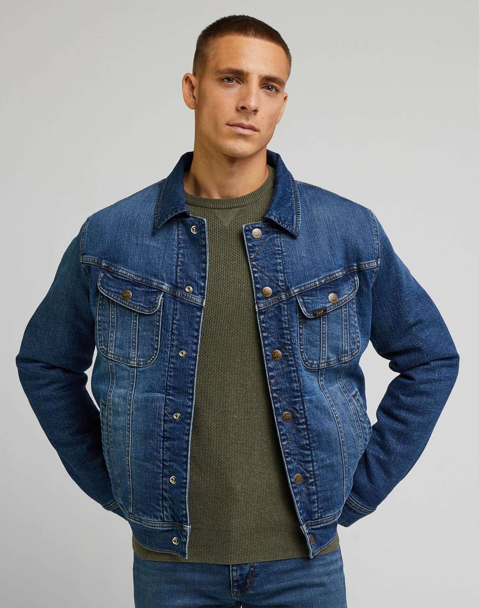 Reversable Rider Jacket in Mid Dark Jeansjacken Lee