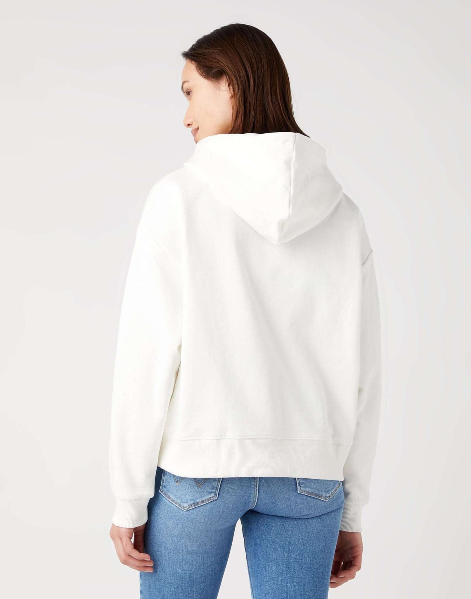 Regular Hoodie in Worn White Kapuzenpullover Wrangler