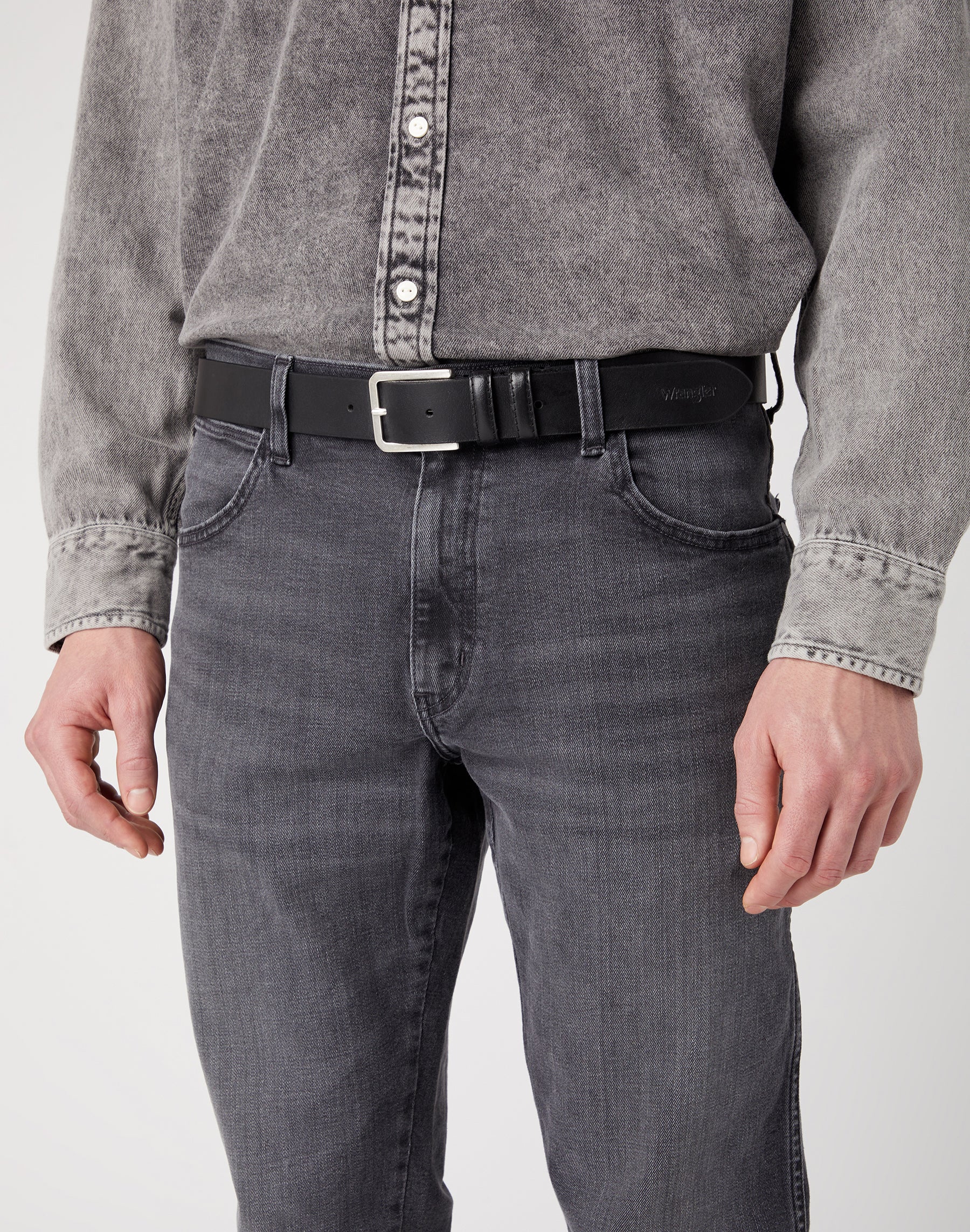 Slim Belt in Black Gürtel Wrangler