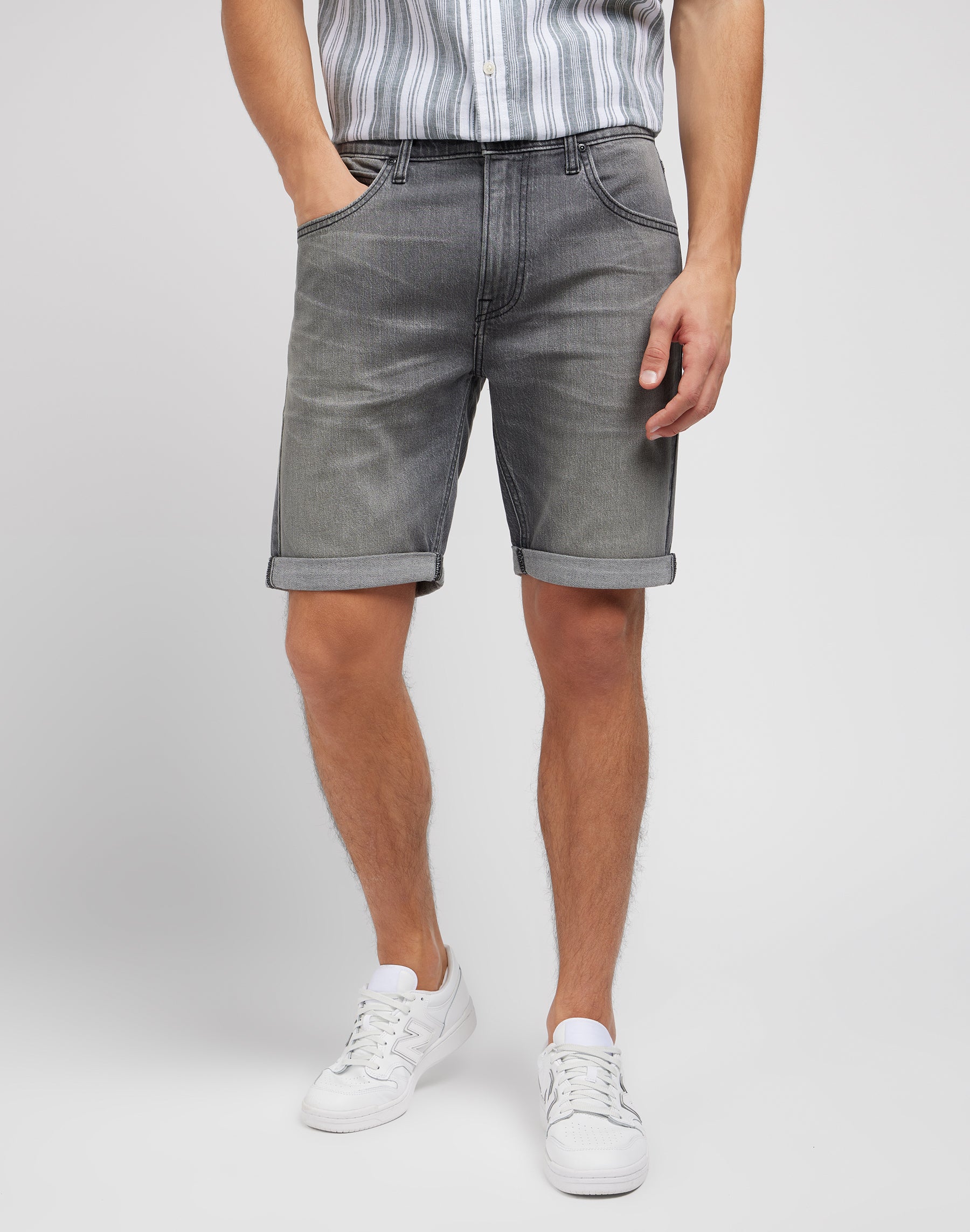 5 Pocket Short in Washed Grey Jeansshorts Lee   