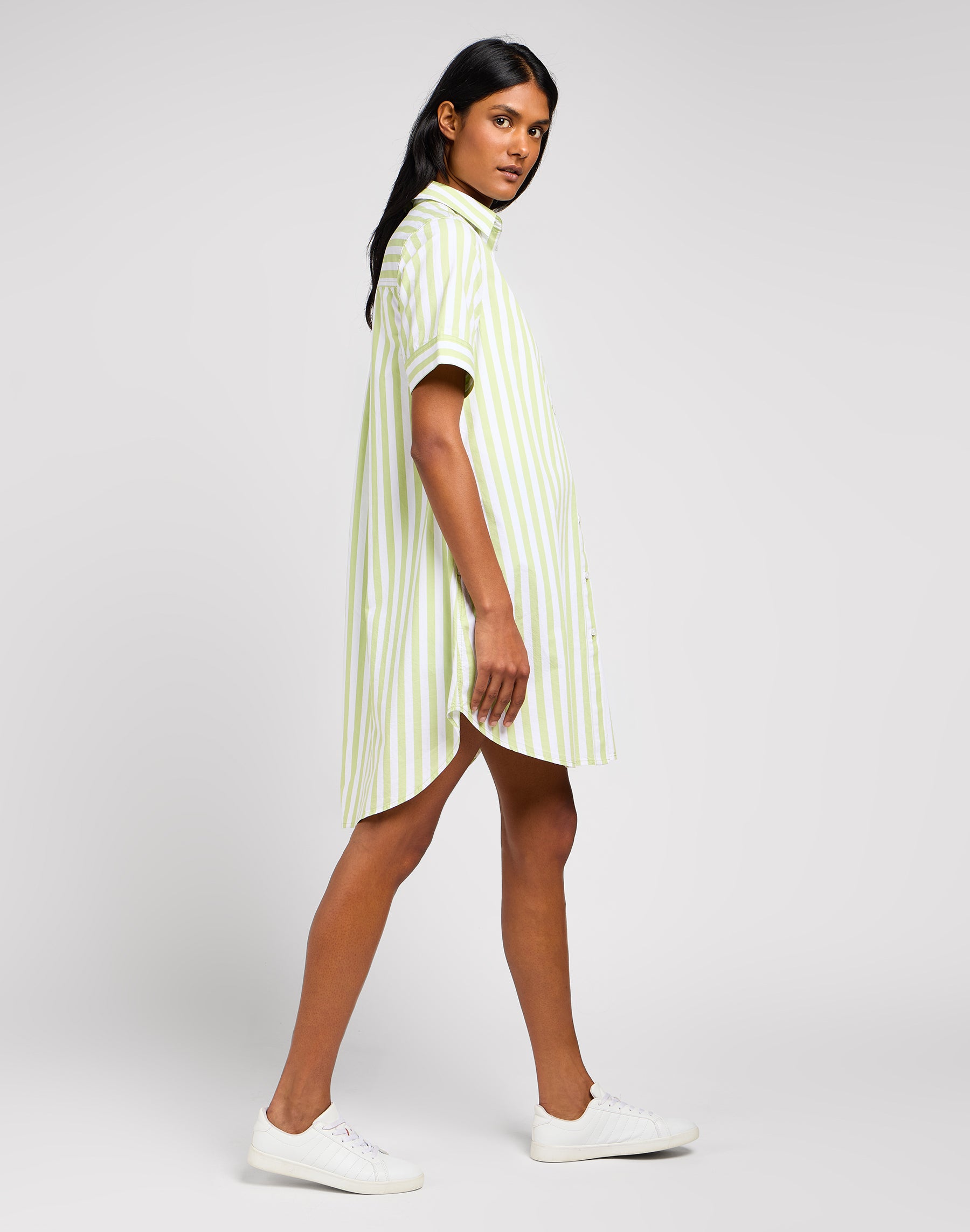 All Purpose A Line Dress in Matcha Kleider Lee