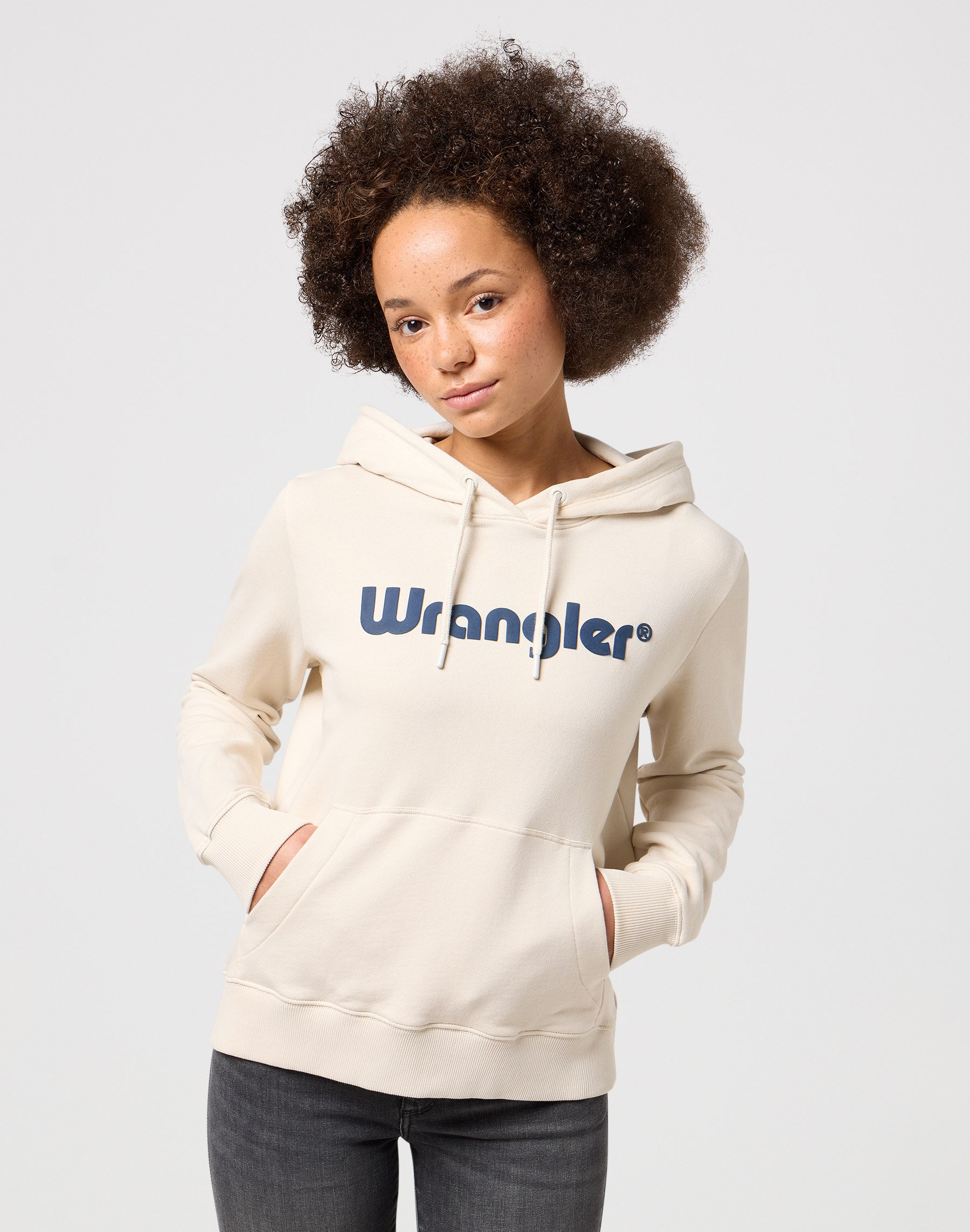 Regular Hoodie in Vintage White Sweatshirts Wrangler   