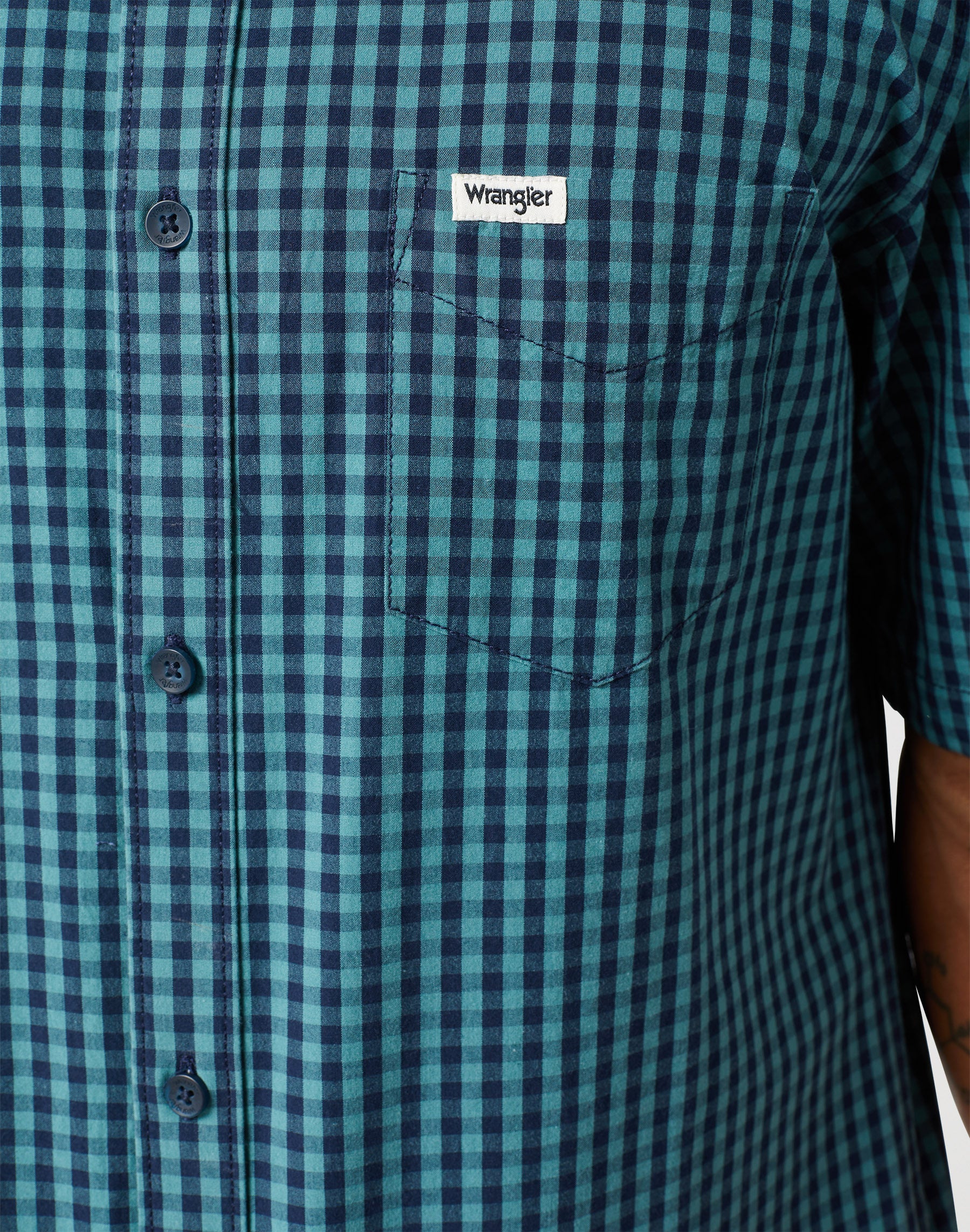 Kurzarm One Pocket Shirt in Hydro Blue Hemden Wrangler   