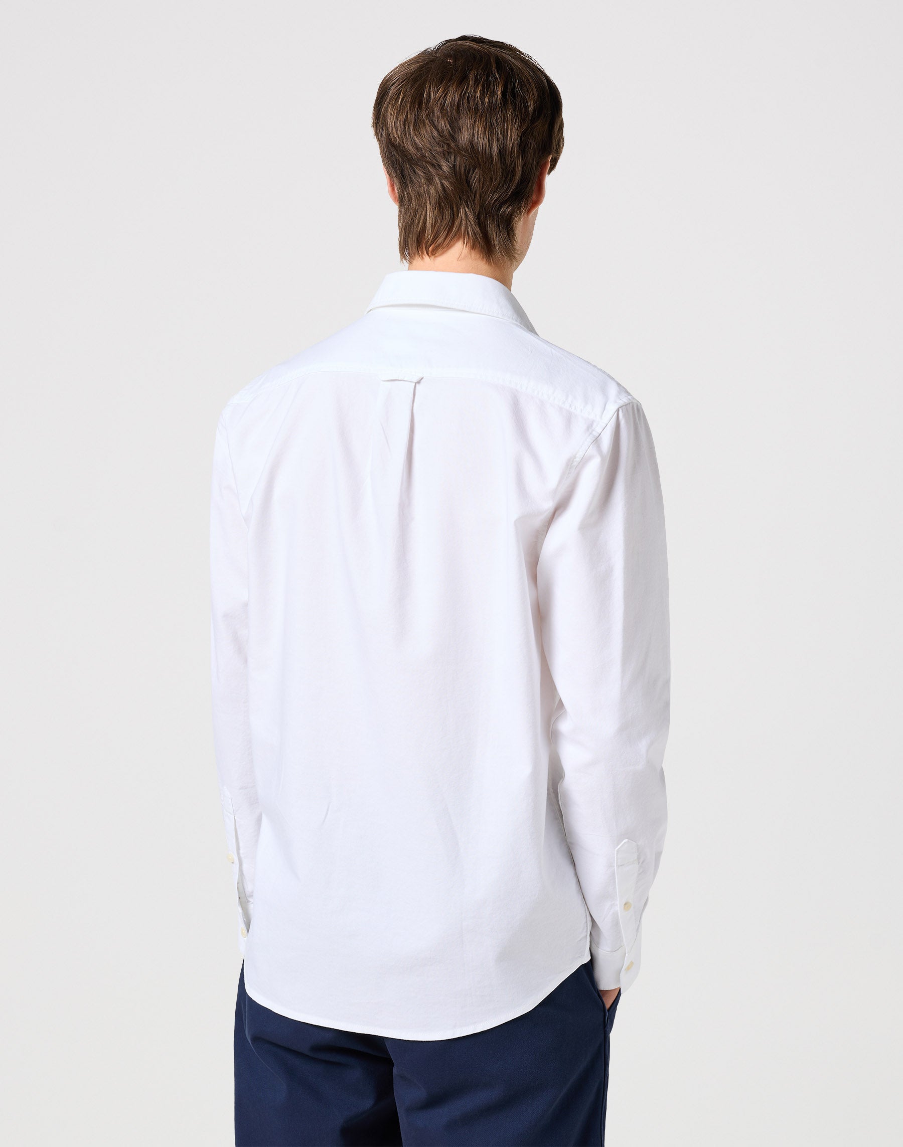 Longsleeves Shirt in White Oxford Hemden Wrangler