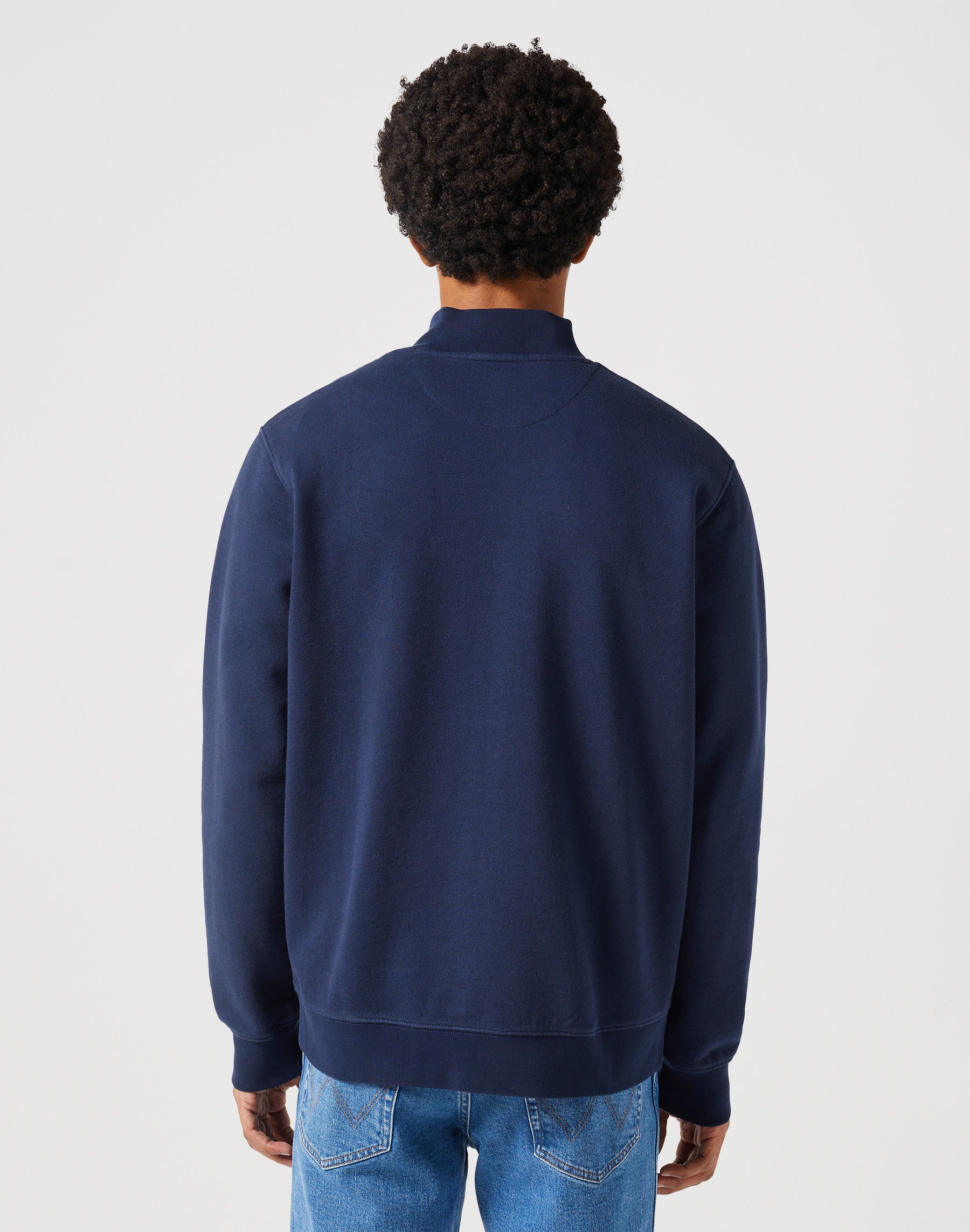 Funnel Neck Zip in Navy Sweatjacken Wrangler