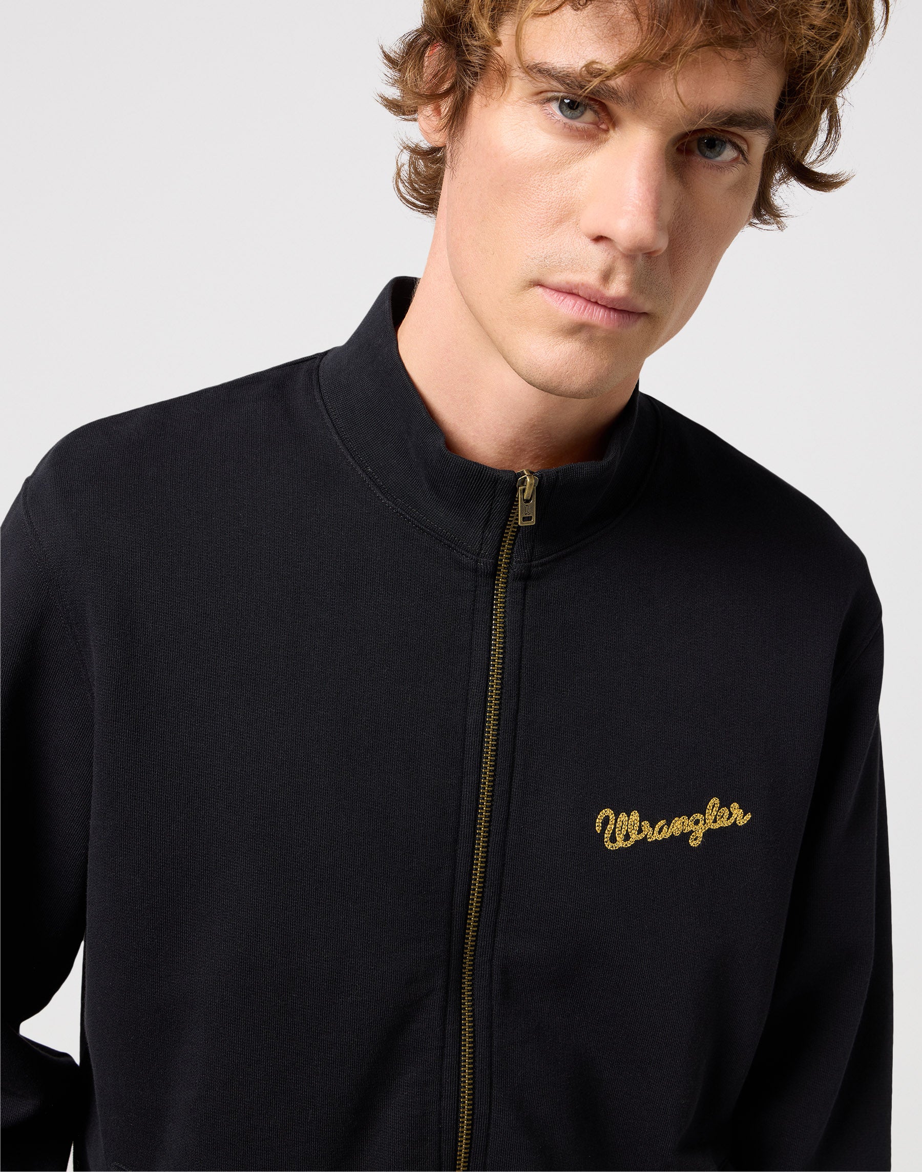 Funnel Neck Zip in Black Sweatjacken Wrangler