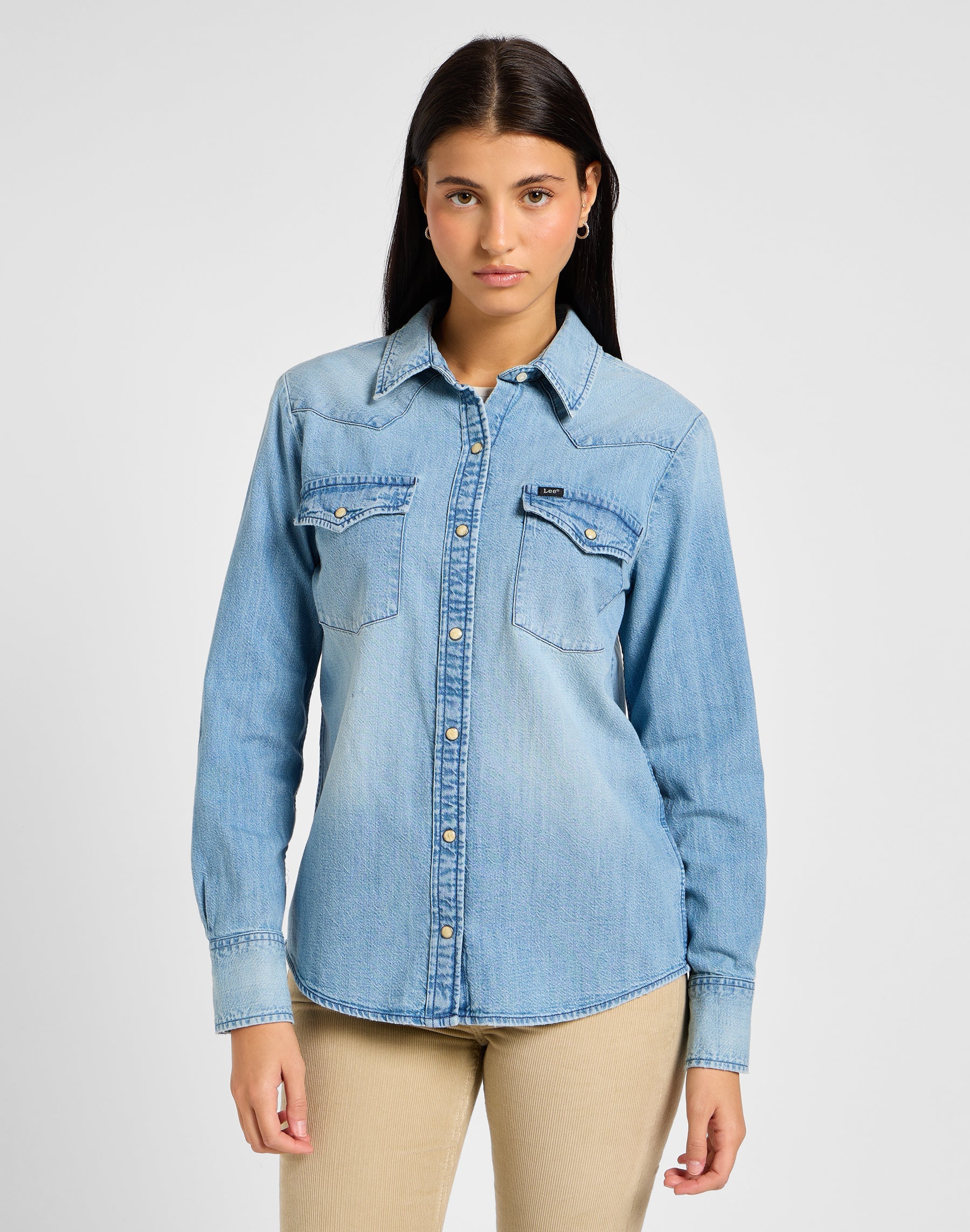 Regular Western Shirt in Modern Blue Hemden Lee