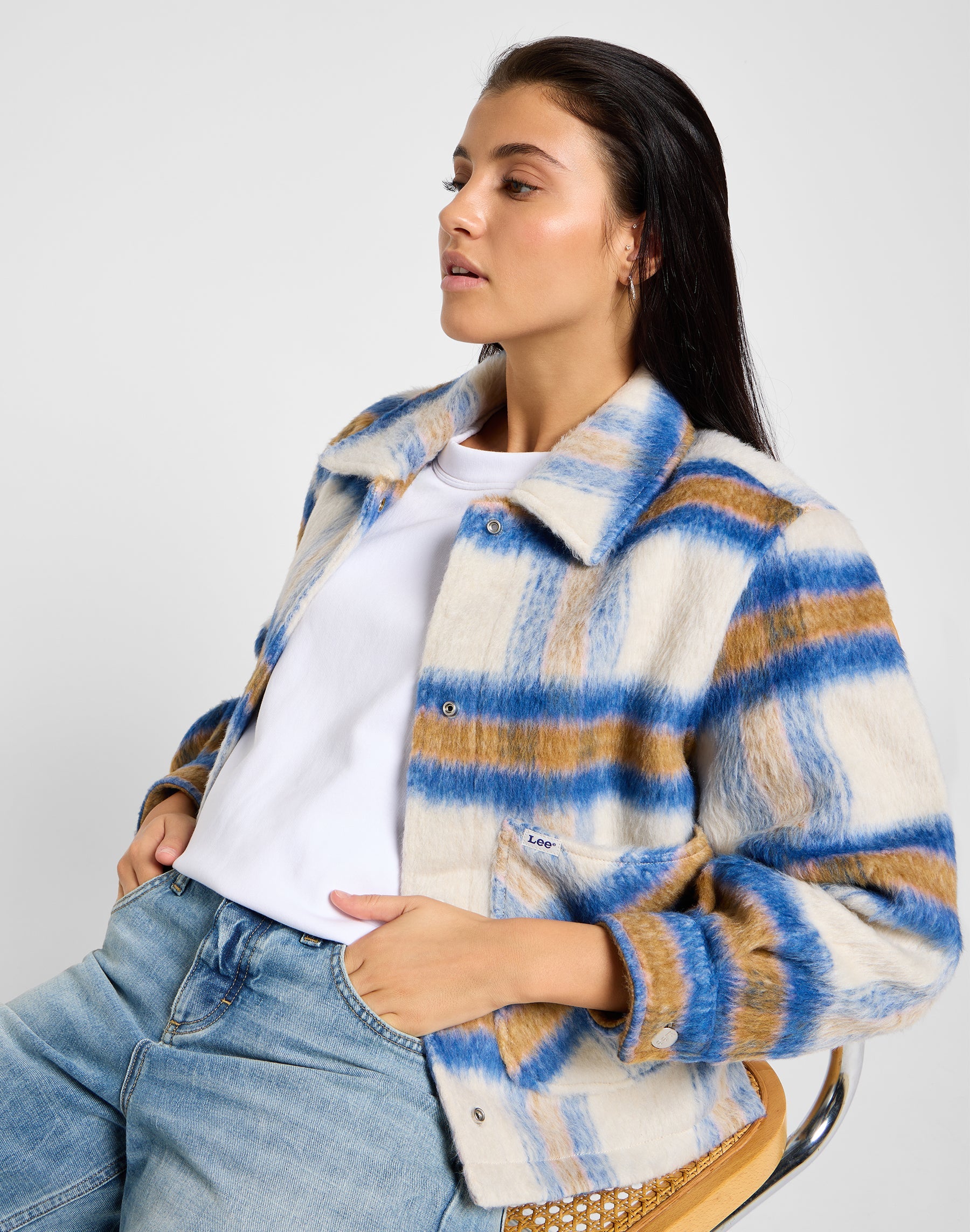 Cropped Wool Jacket in Midcentury Jacken Lee