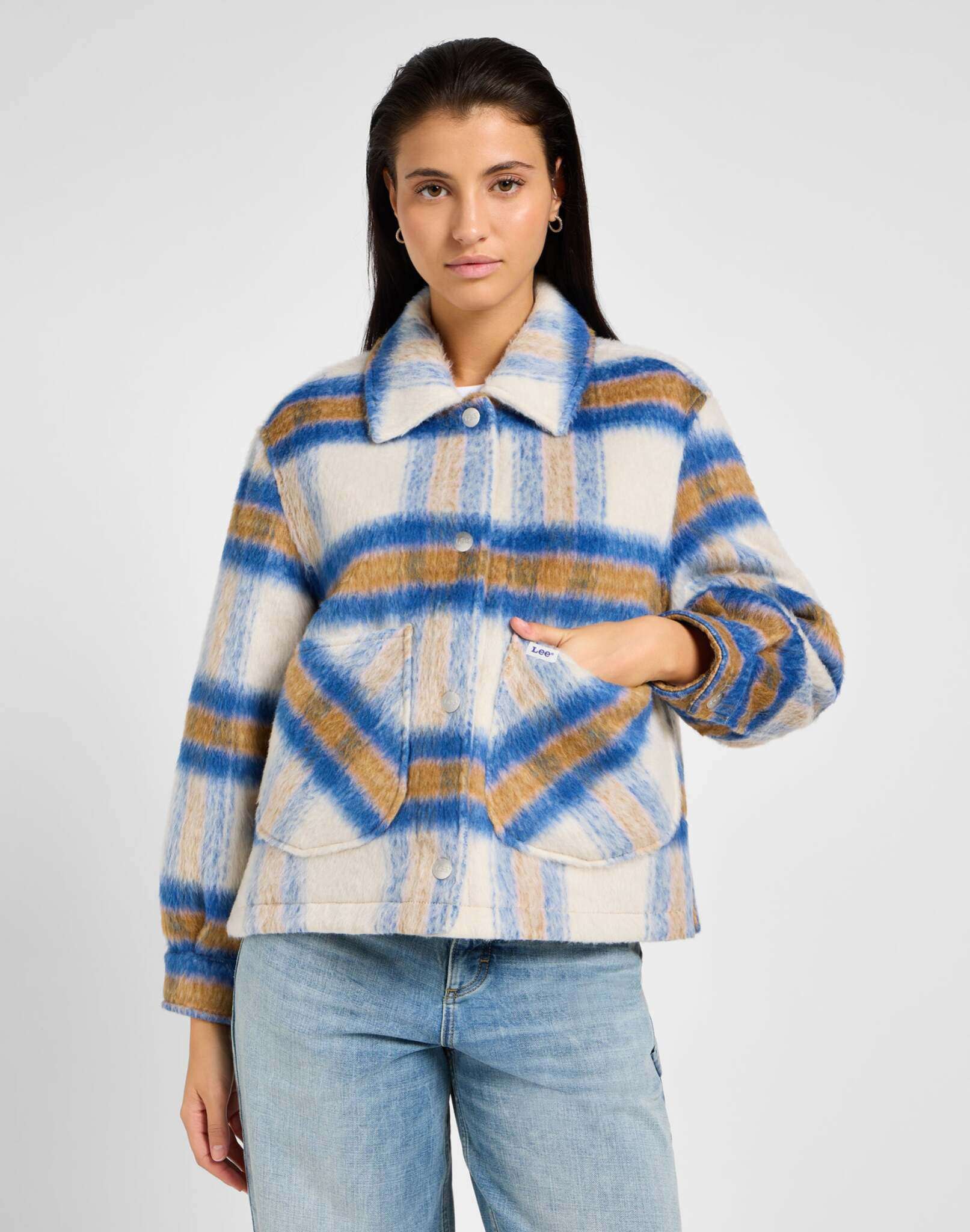 Cropped Wool Jacket in Midcentury Jacken Lee