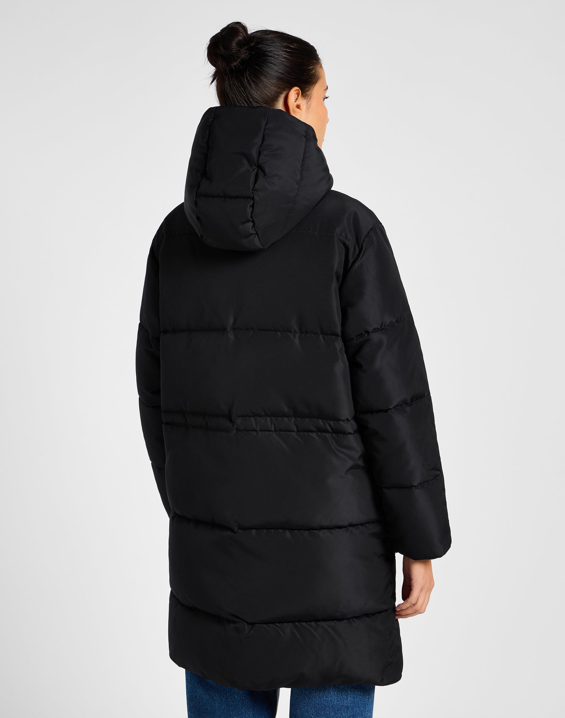 Long Puffer Jacket in Unionall Black Jacken Lee