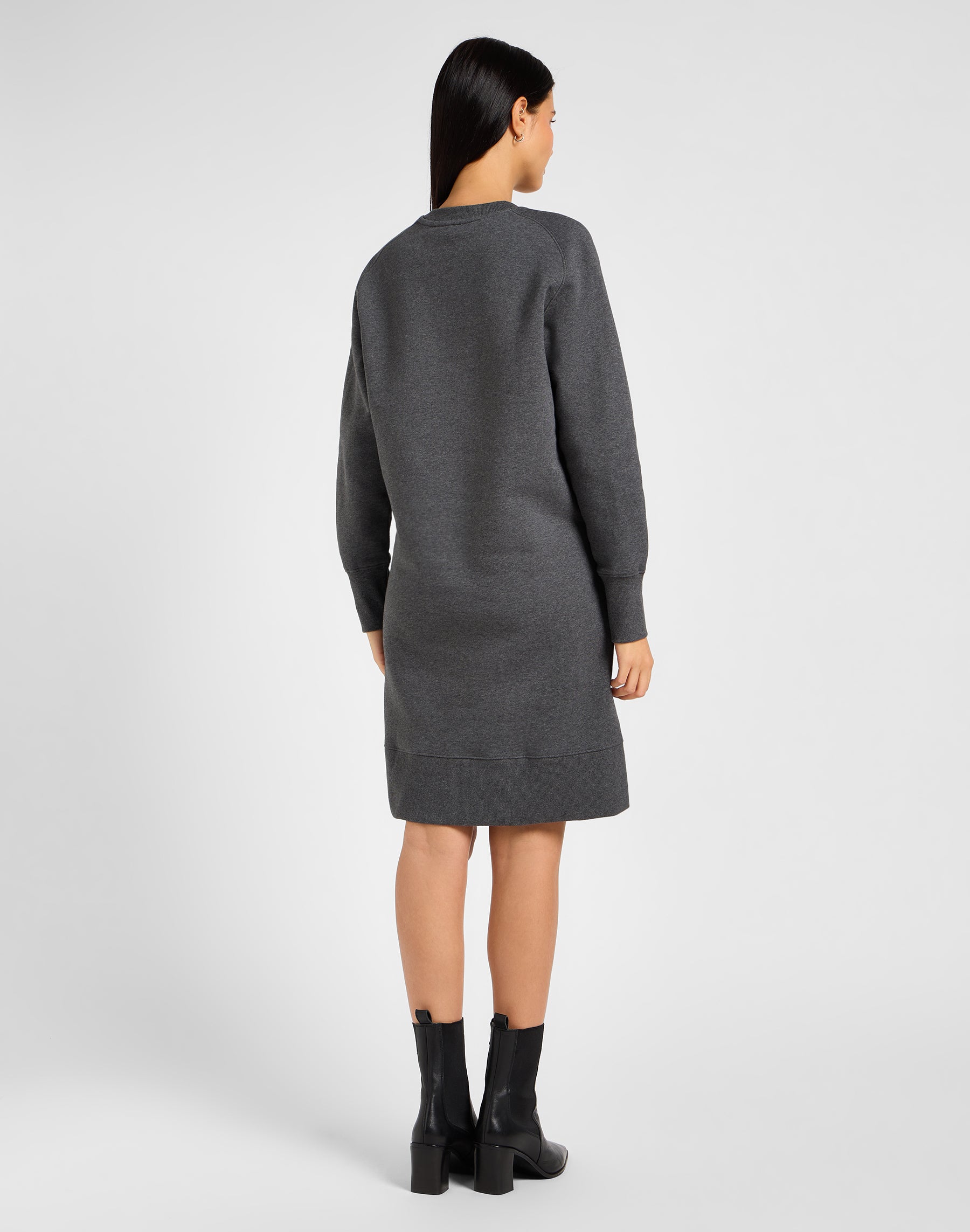 Raglan Sweatshirt Dress in Charcoal Heather Kleider Lee